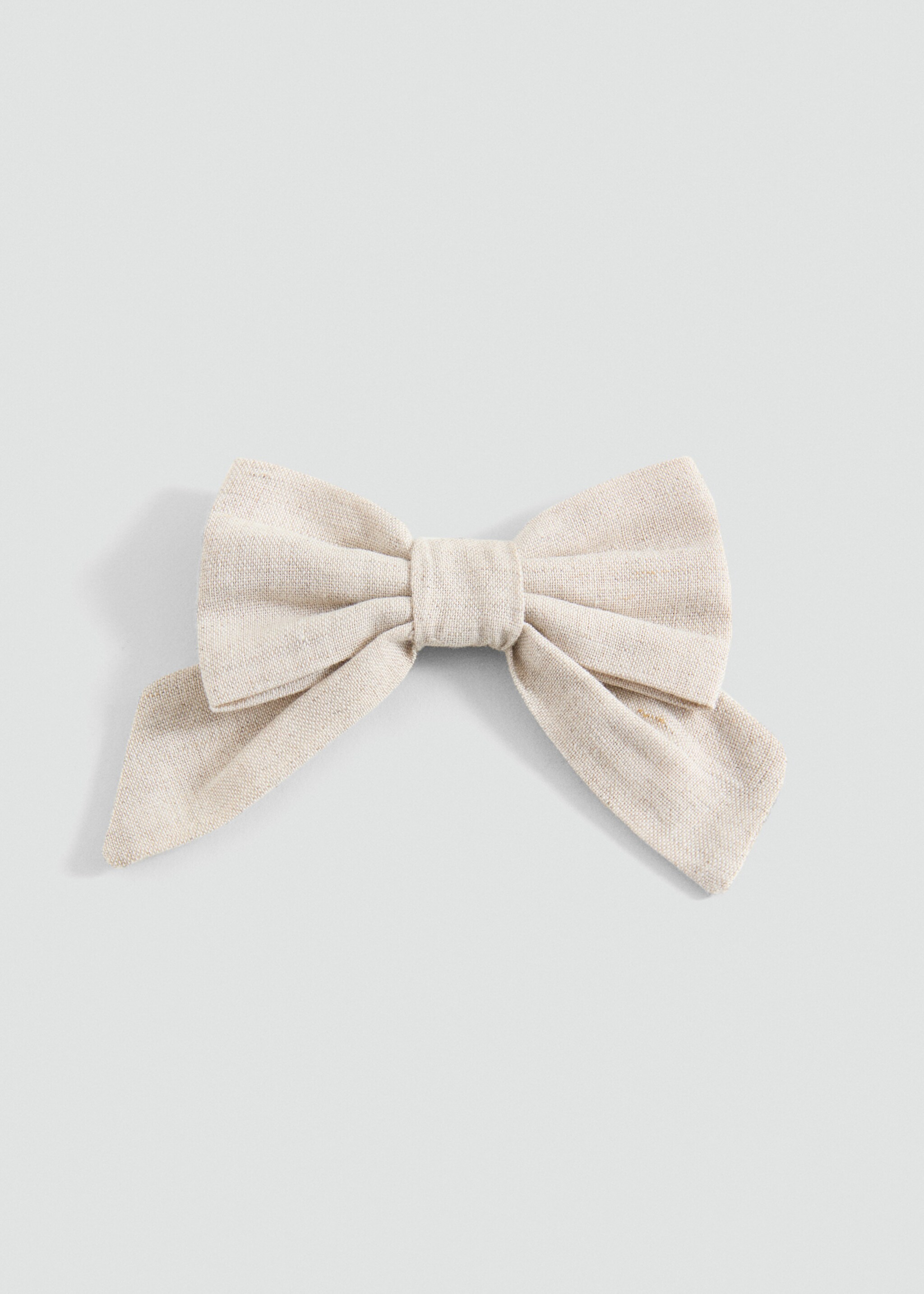 Linen hair barrette - Article without model, Sand. Ref: 87043641-00.