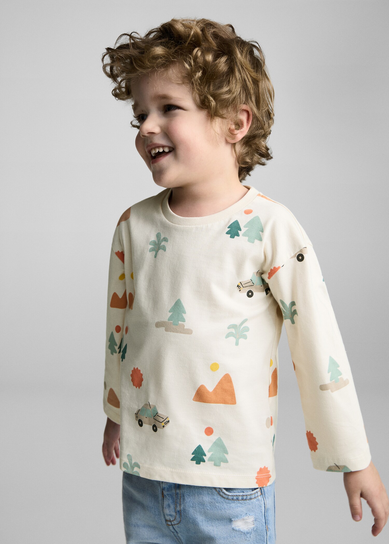 T-shirt manches longues imprimé - Plan moyen