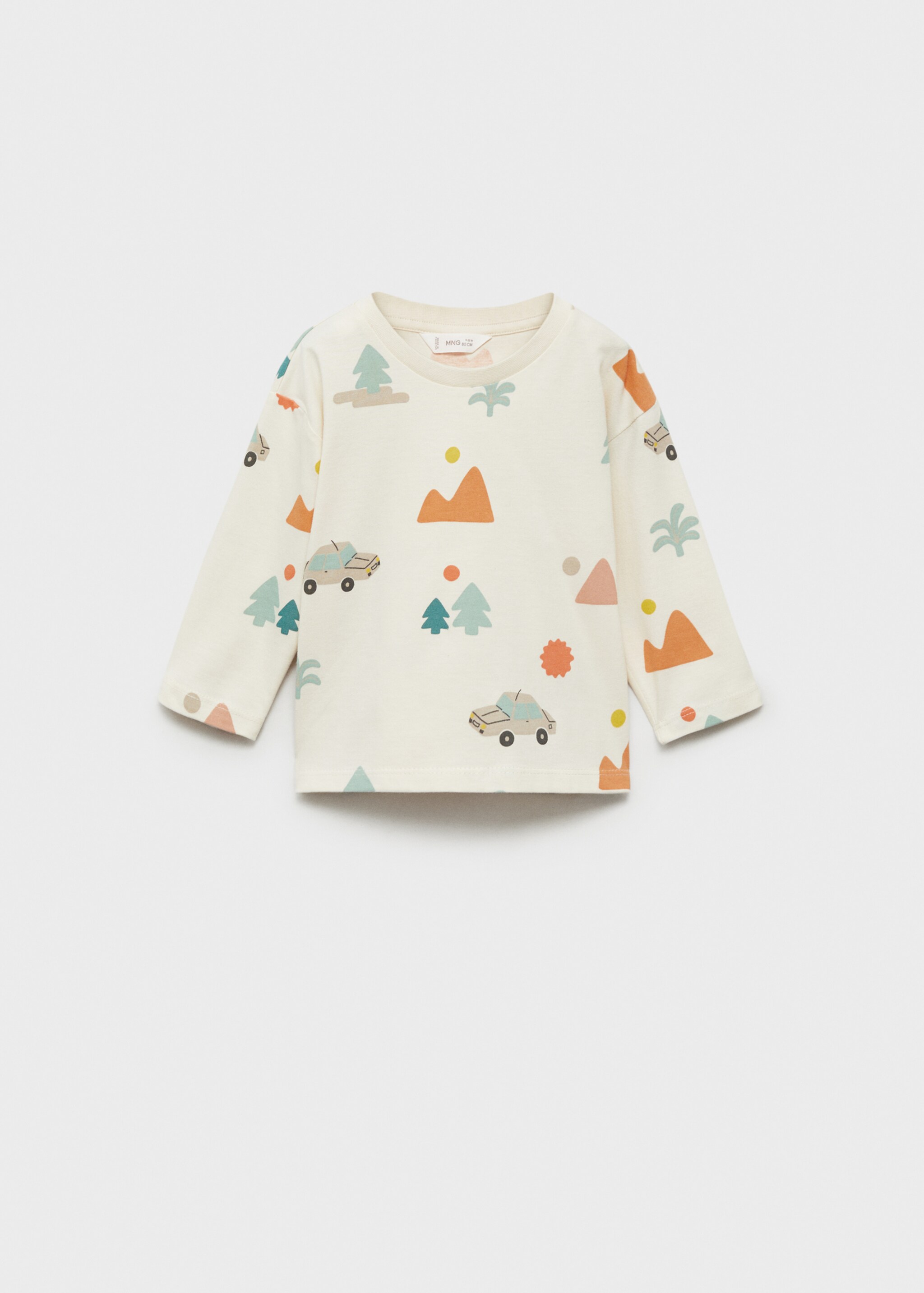 T-shirt manches longues imprimé - Article sans modèle, Écru. Ref: 87043643-00.