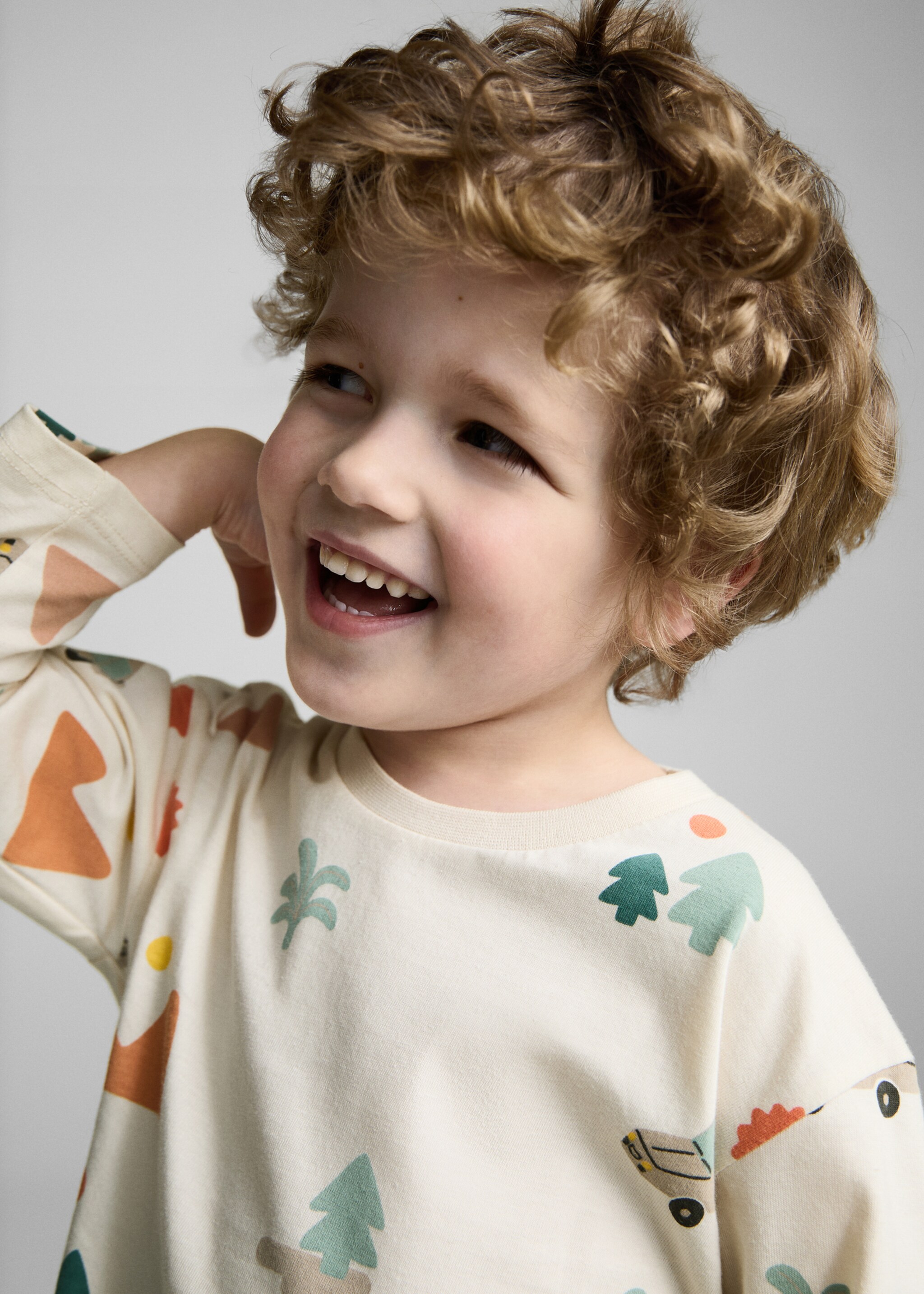 T-shirt manches longues imprimé - Détail de l'article 1, Écru. Ref: 87043643-00.