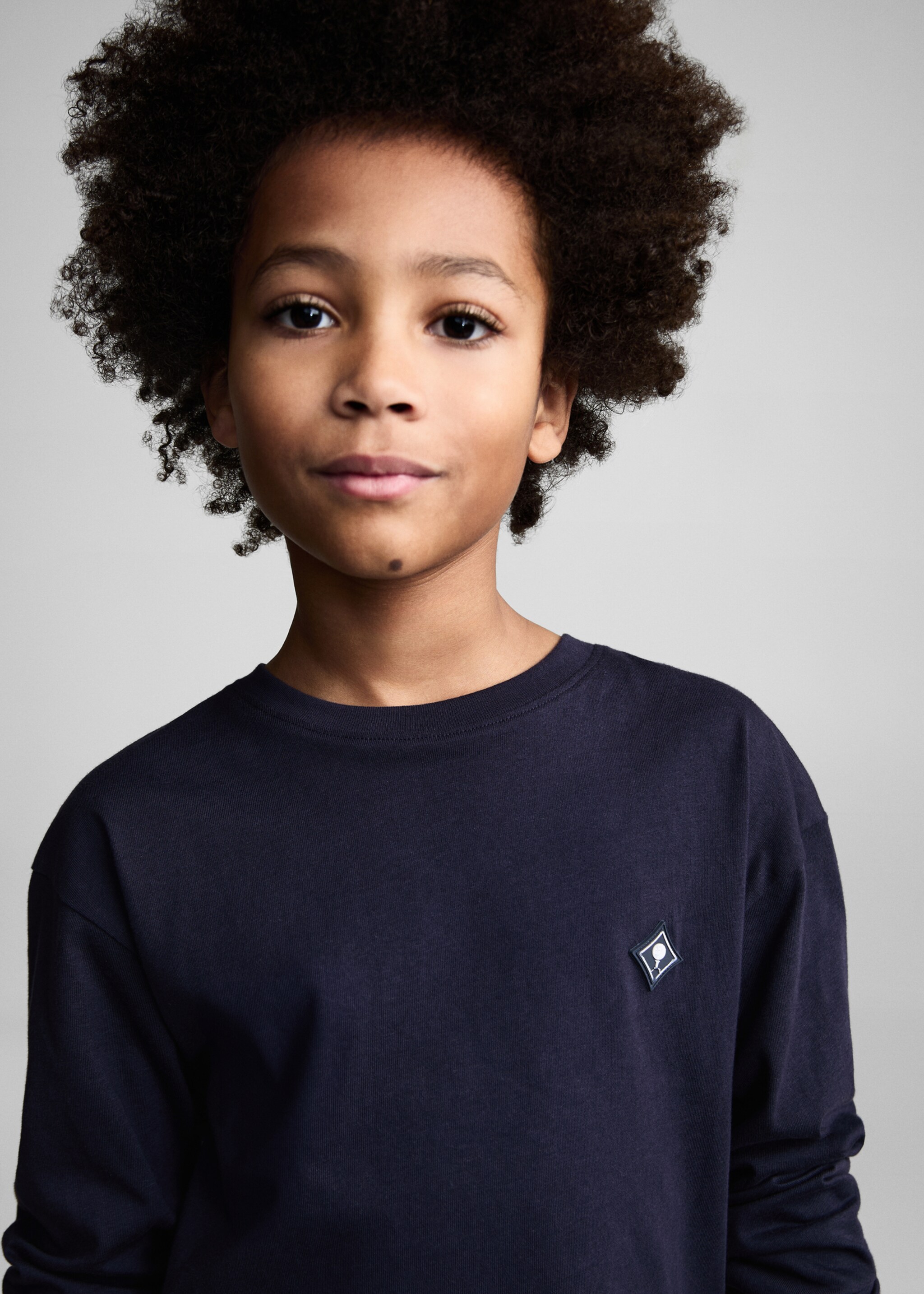 Μπλουζάκι βαμβακερό εμπριμέ - Λεπτομέρεια του προϊόντος 1, Σκούρο Μπλε Μαρέν. Ref: 87043645-00.