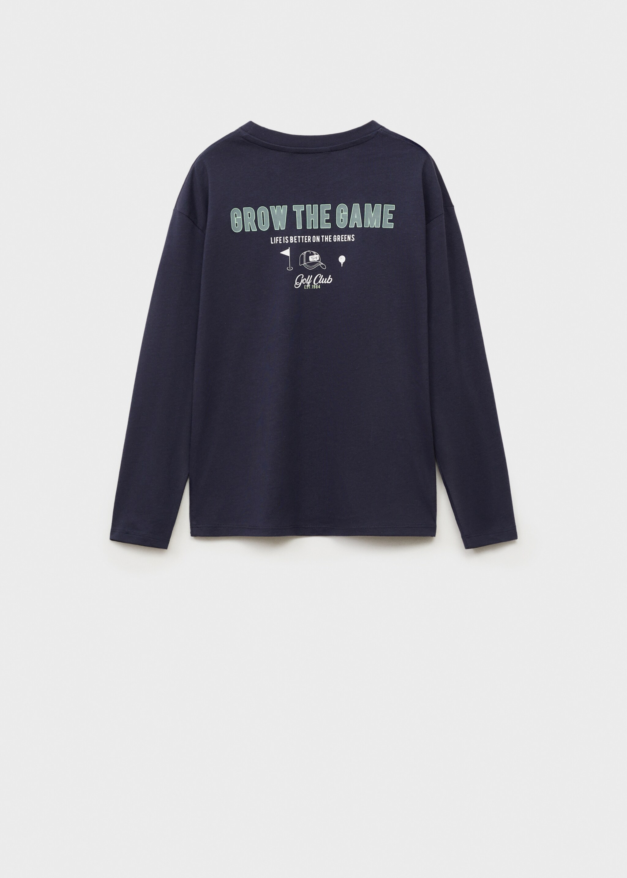 Μπλουζάκι βαμβακερό εμπριμέ - Πίσω όψη προϊόντος, Σκούρο Μπλε Μαρέν. Ref: 87043645-00.