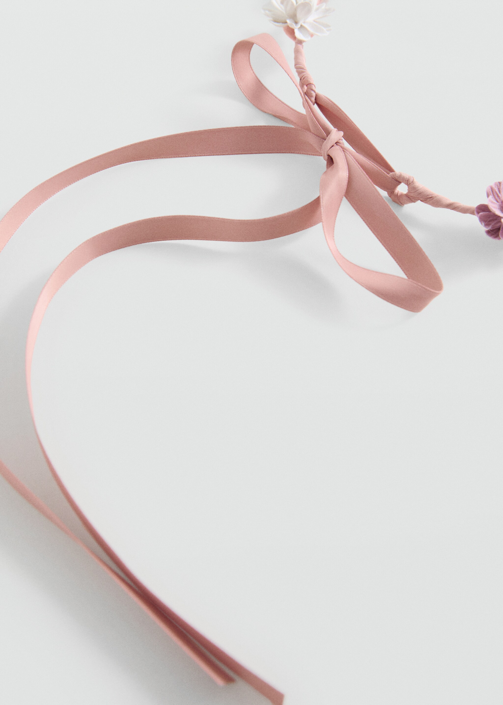 Tie closure flower hairband - Medium plane, Pale Pink. Ref: 87043649-00.