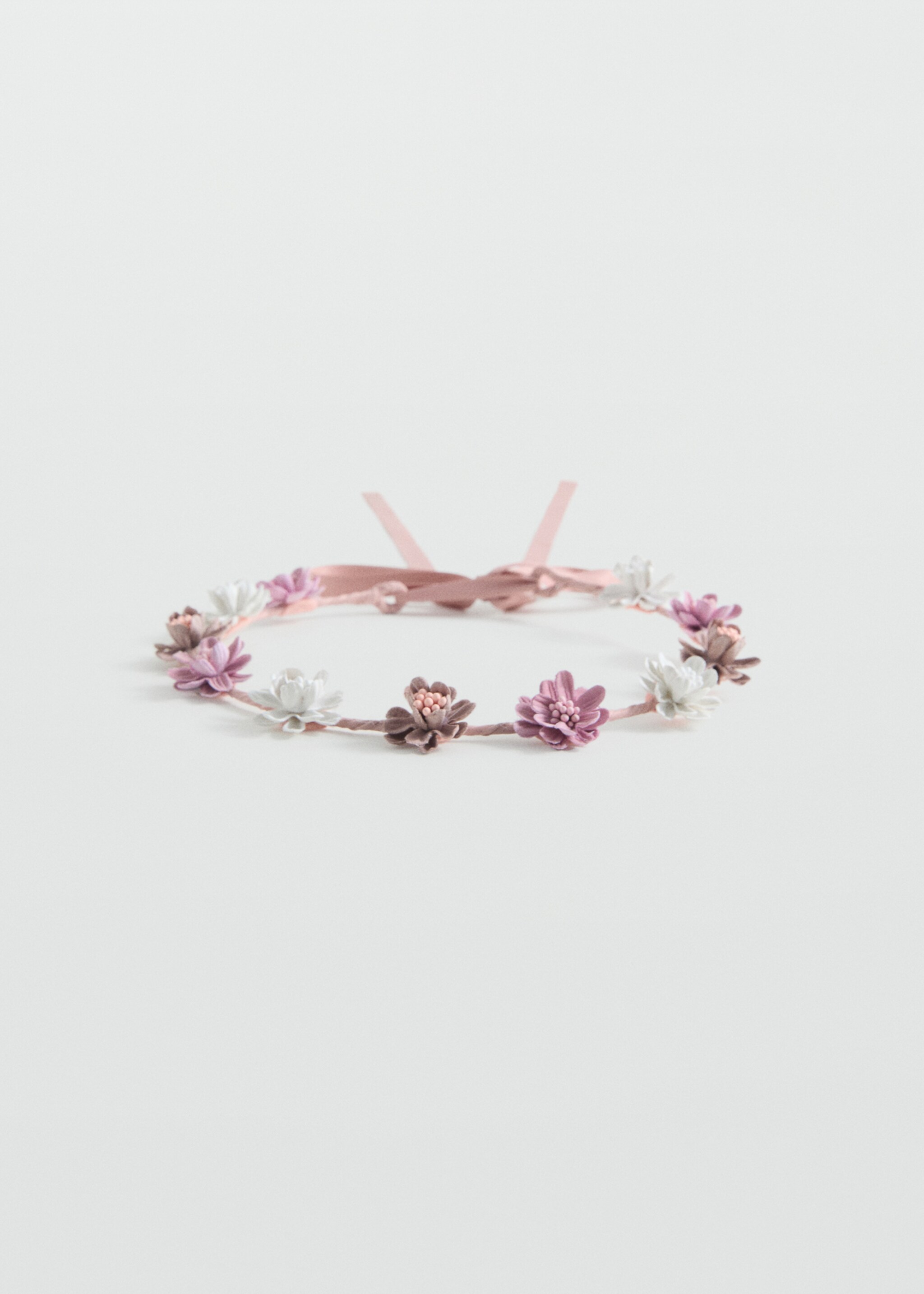 Tie closure flower hairband - Article without model, Pale Pink. Ref: 87043649-00.