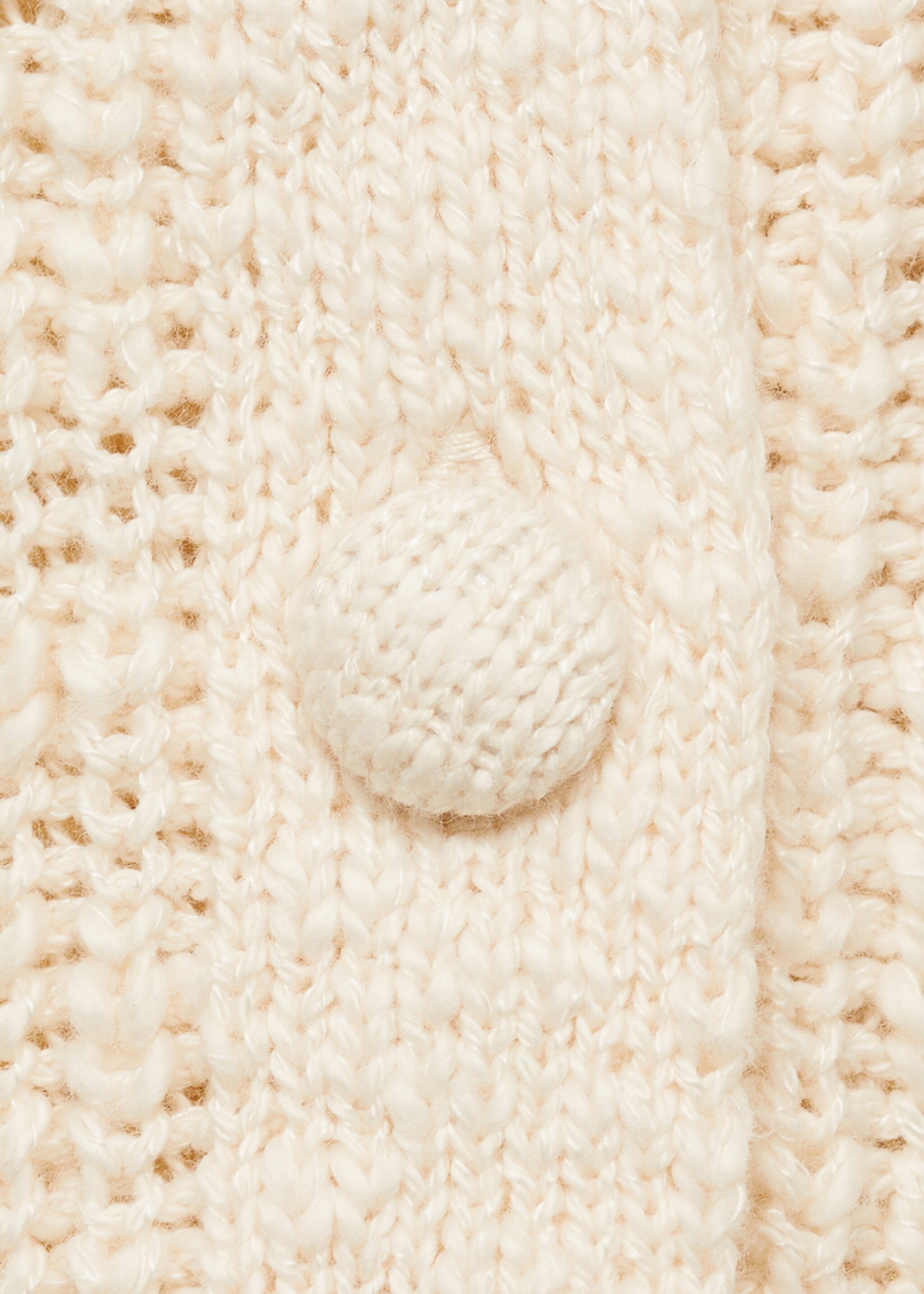 Knitted button cardigan - Details of the article 0, Sand. Ref: 87043652-00.