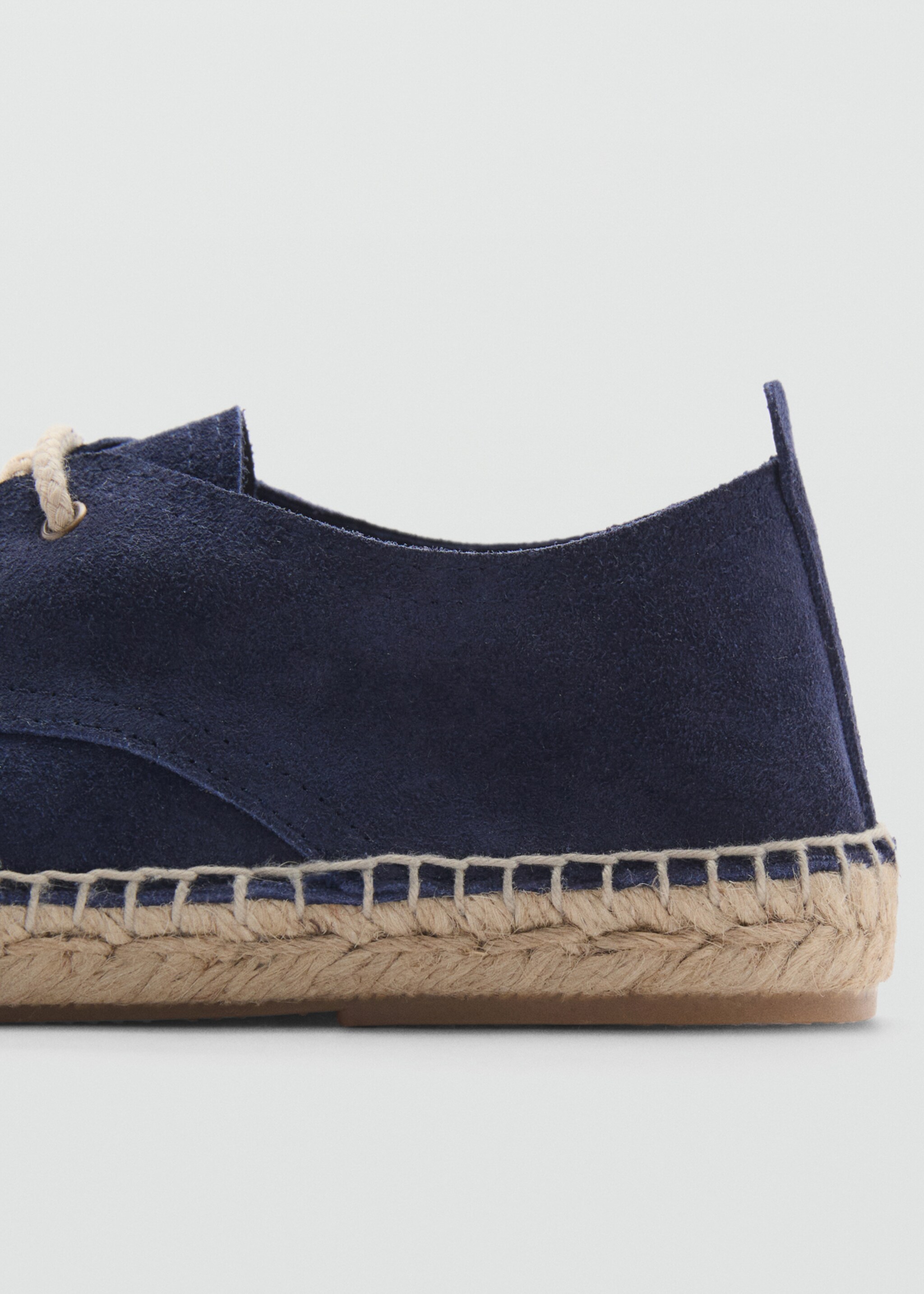 Laces suede espadrilles - Details of the article 2, Blue. Ref: 87043654-00.