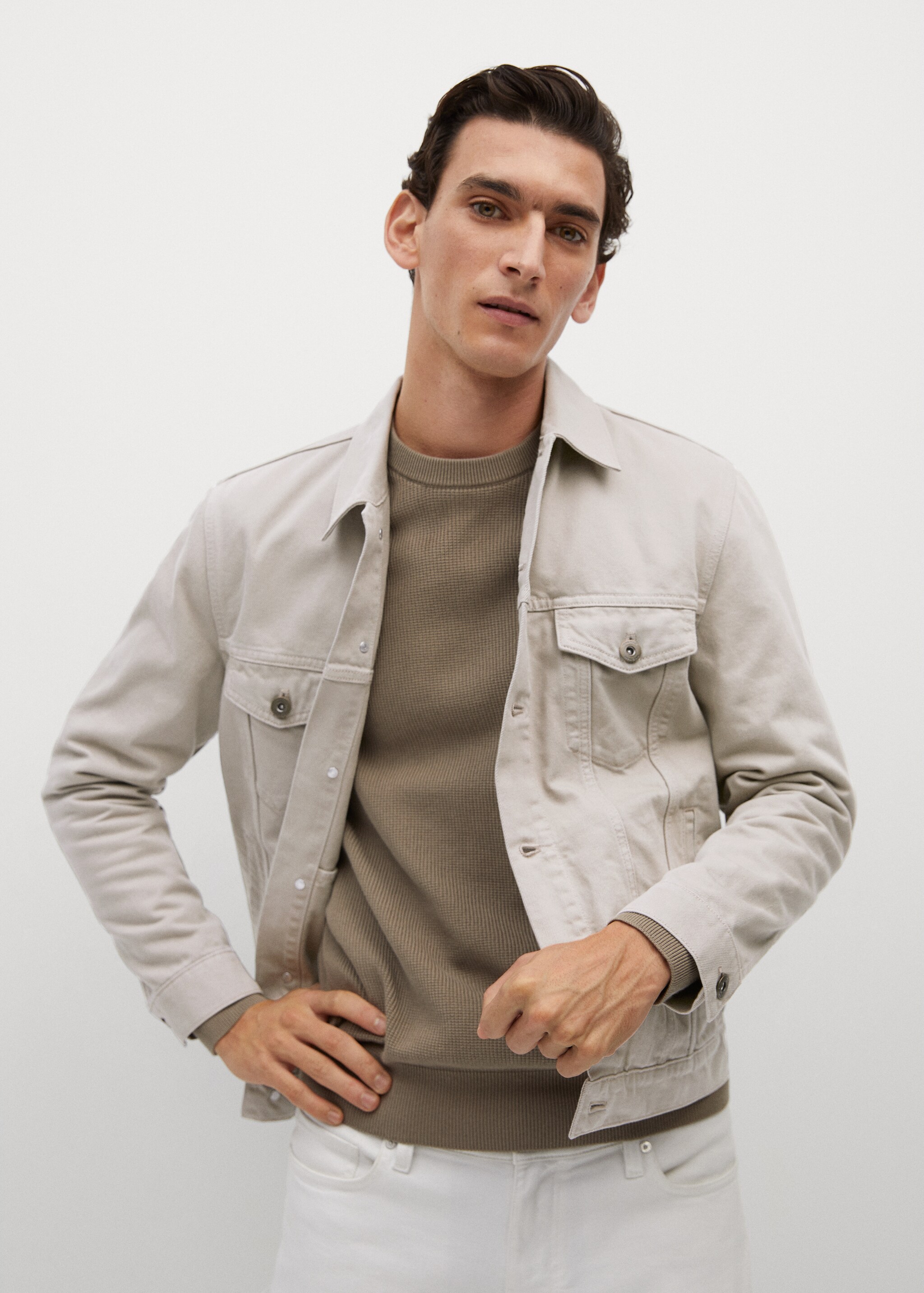 Chaqueta denim beige - Detalle del artículo 1
