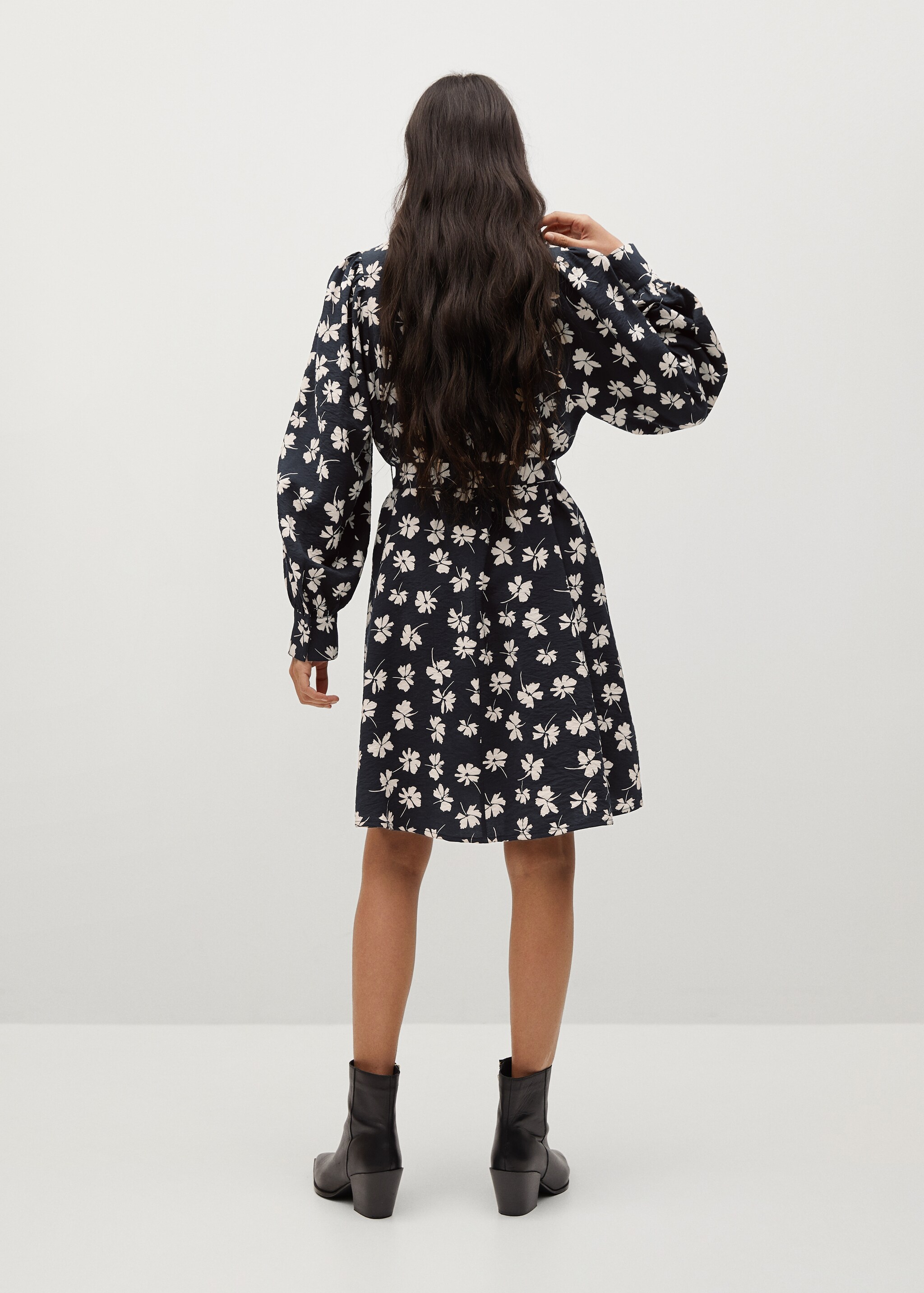 Vestido estampado cinturón - Reverso del artículo