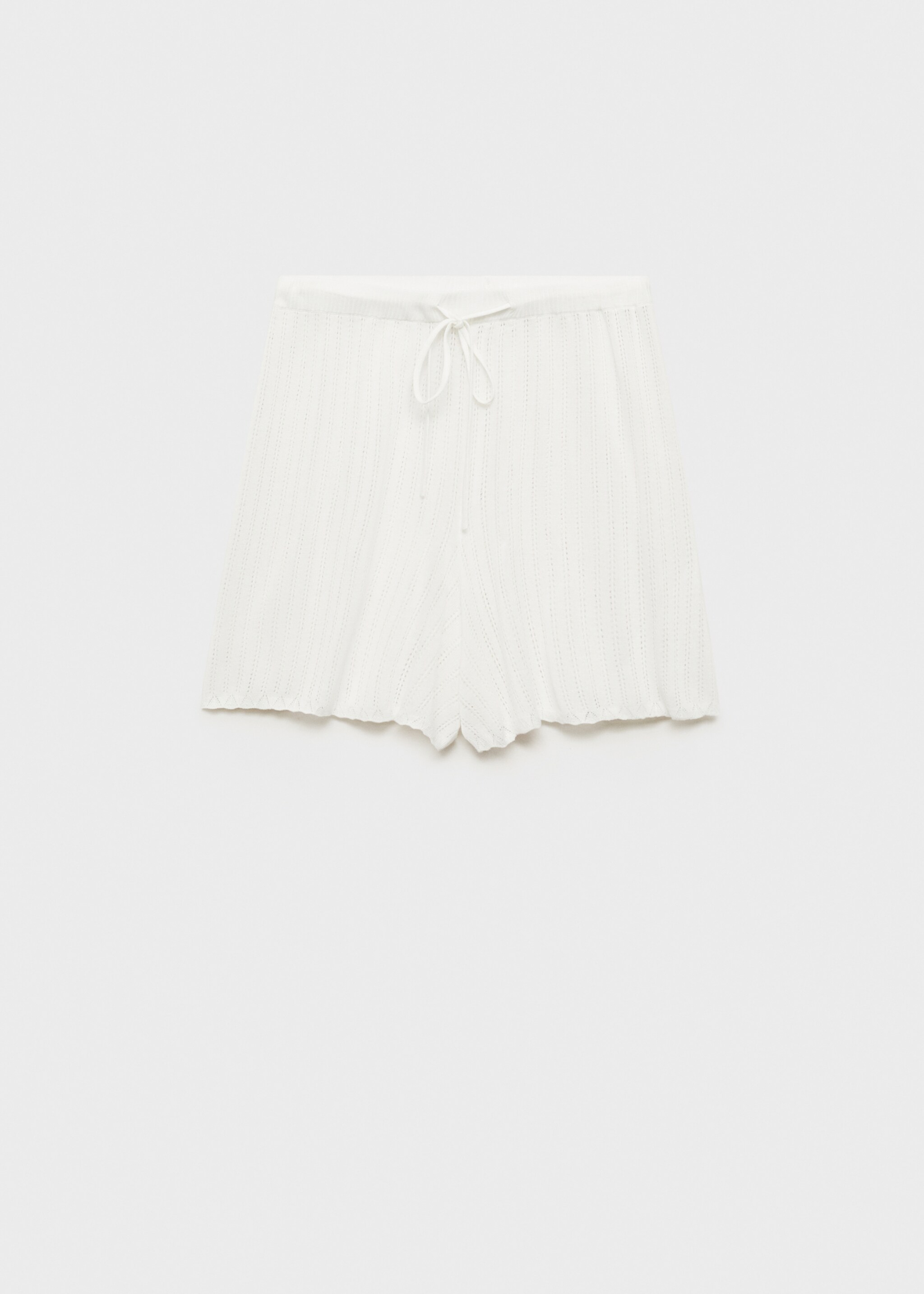 Short de pyjama détail en maille ajourée - Article sans modèle, Blanc. Ref: 87044066-00.