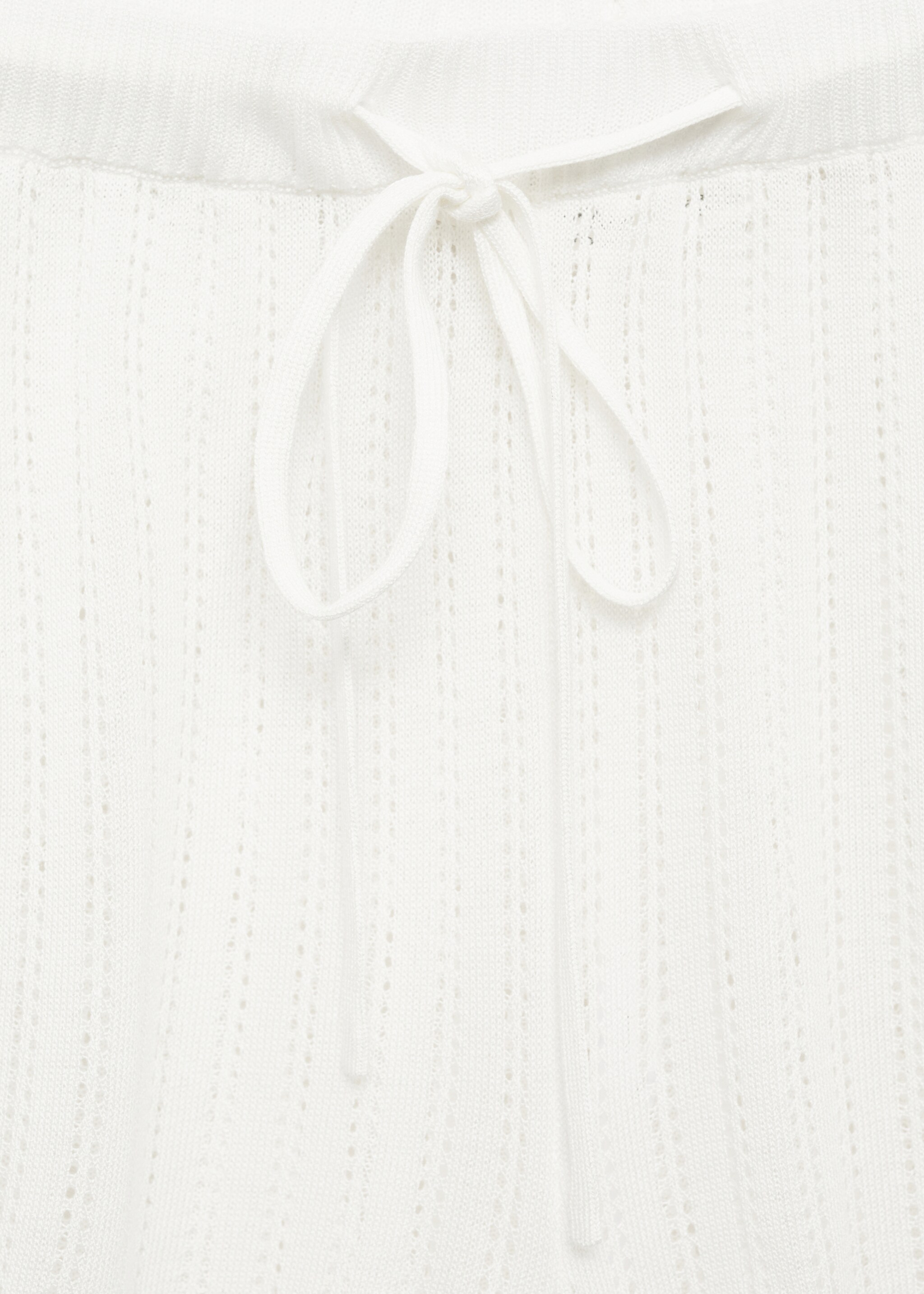 Short de pyjama détail en maille ajourée - Détail de l'article 8, Blanc. Ref: 87044066-00.