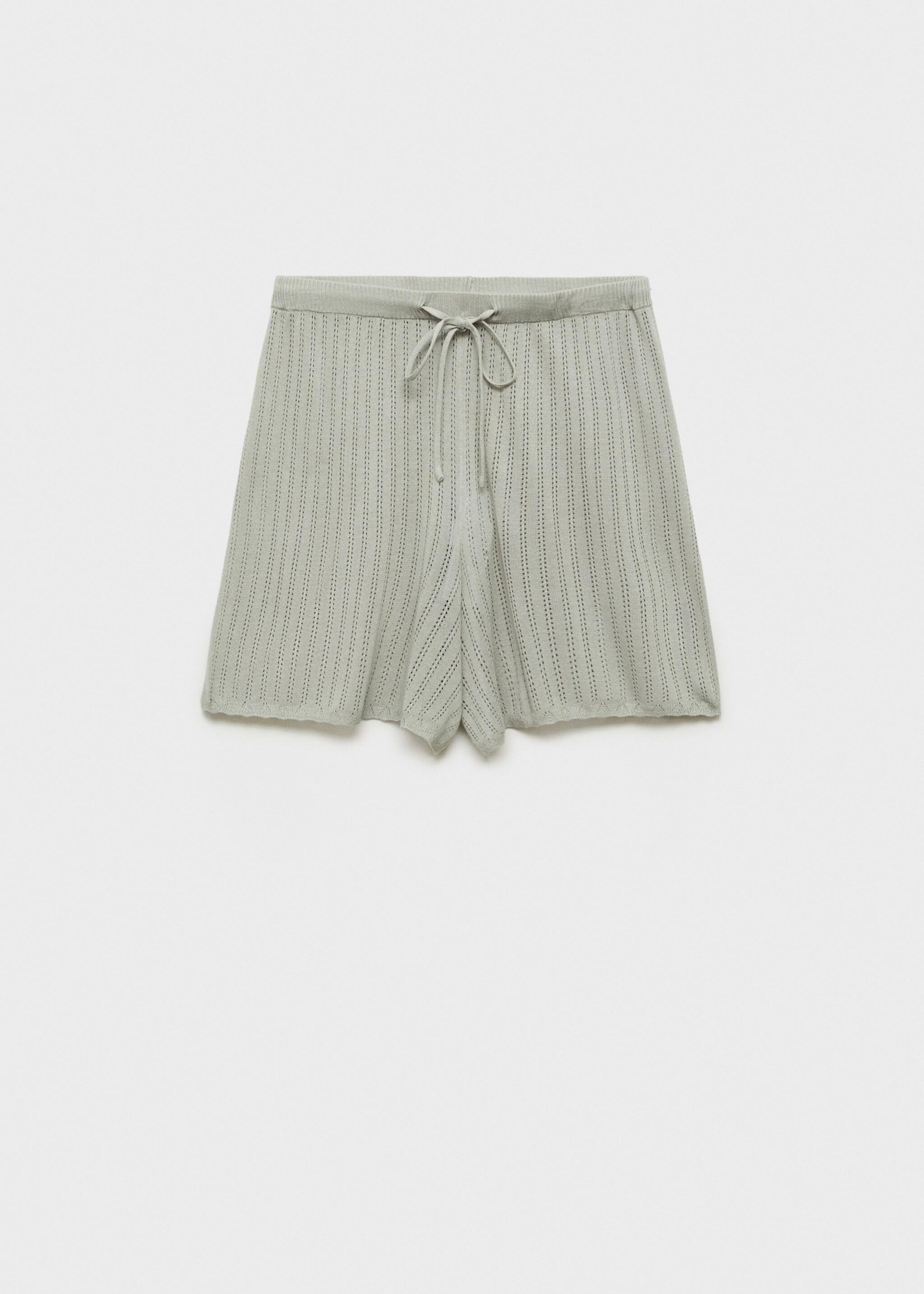 Pyjama shorts with pointelle detail - Article without model, Aqua Green. Ref: 87044066-00.