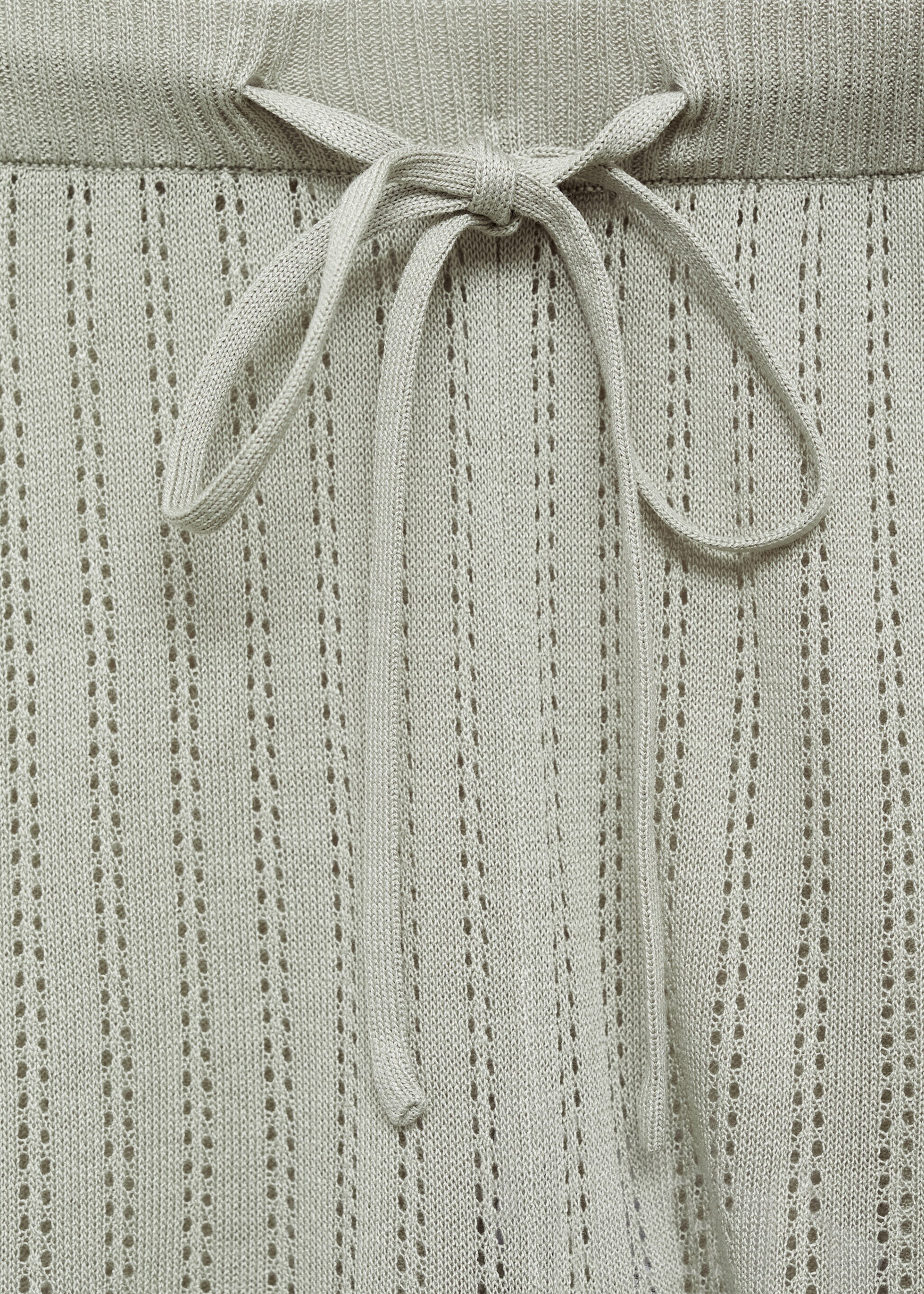 Pyjama shorts with pointelle detail - Details of the article 8, Aqua Green. Ref: 87044066-00.