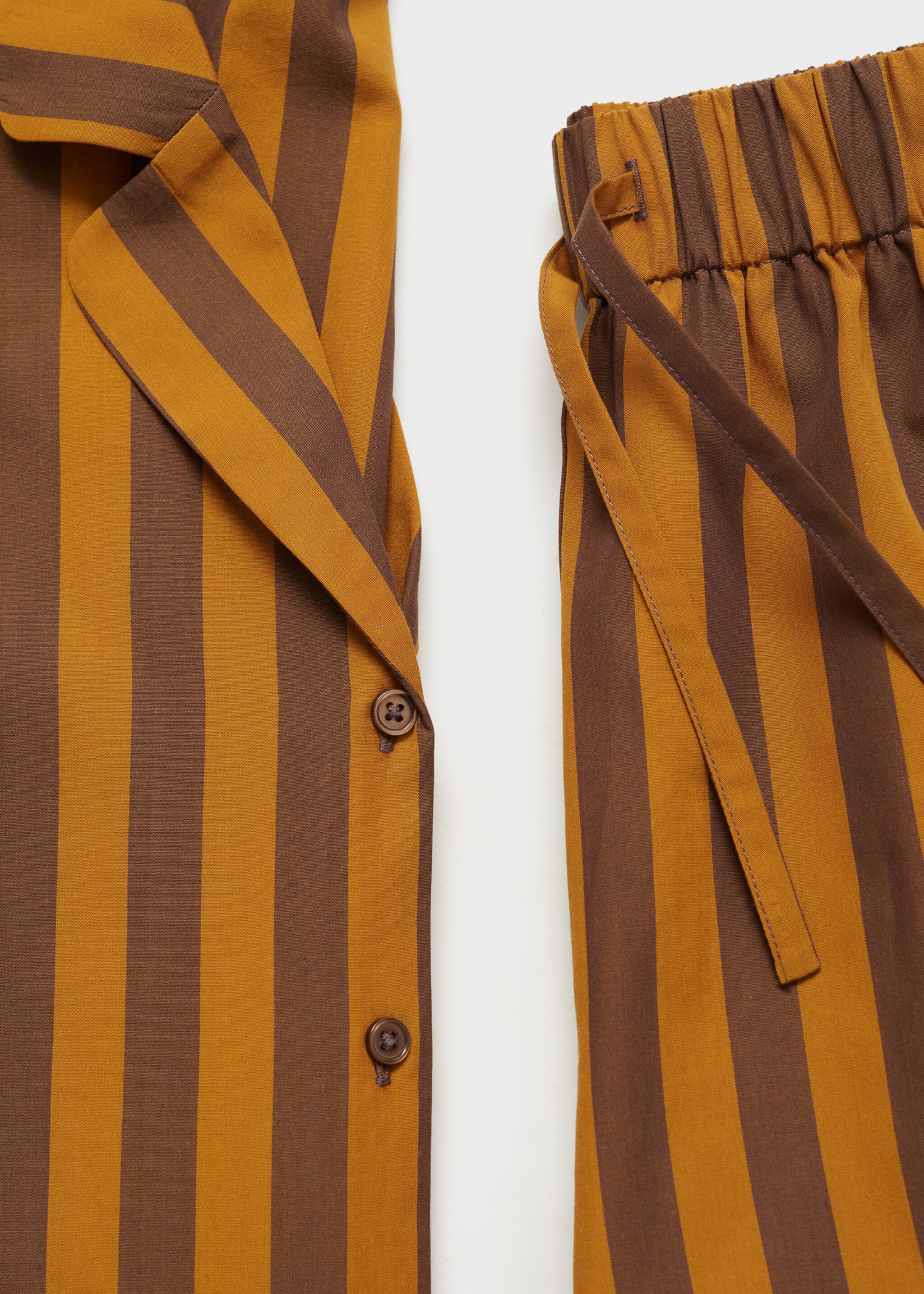 Woven two-tone striped trousers - Details of the article 0, Brown. Ref: 87044067-00.