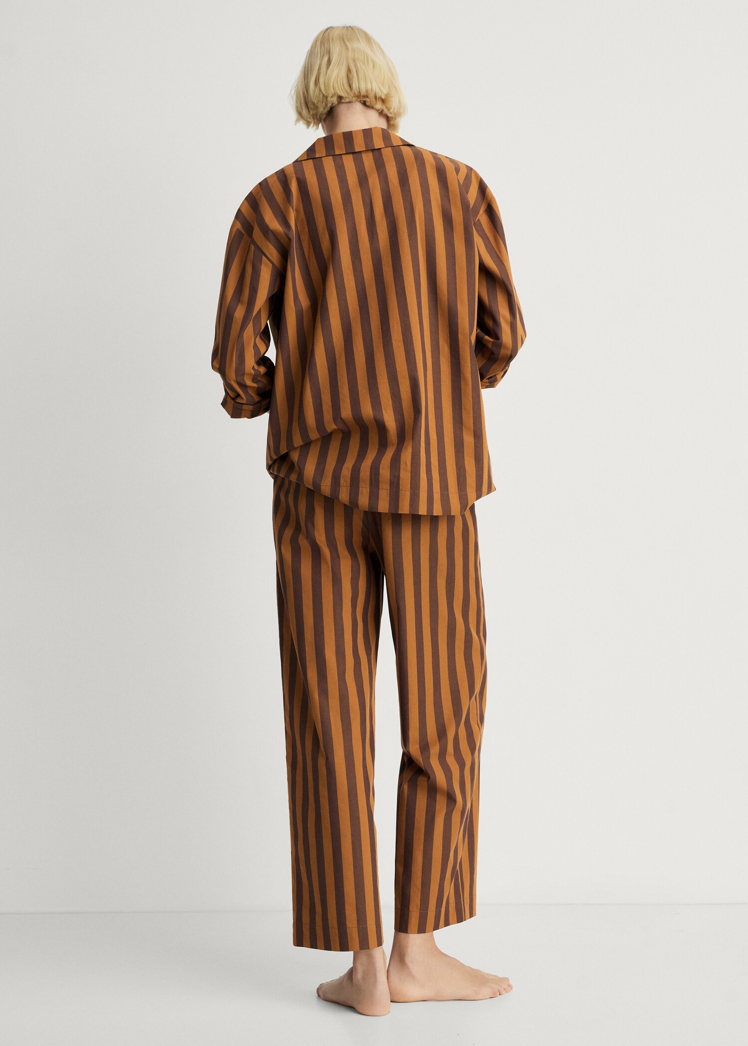 Woven two-tone striped trousers - Reverse of the article