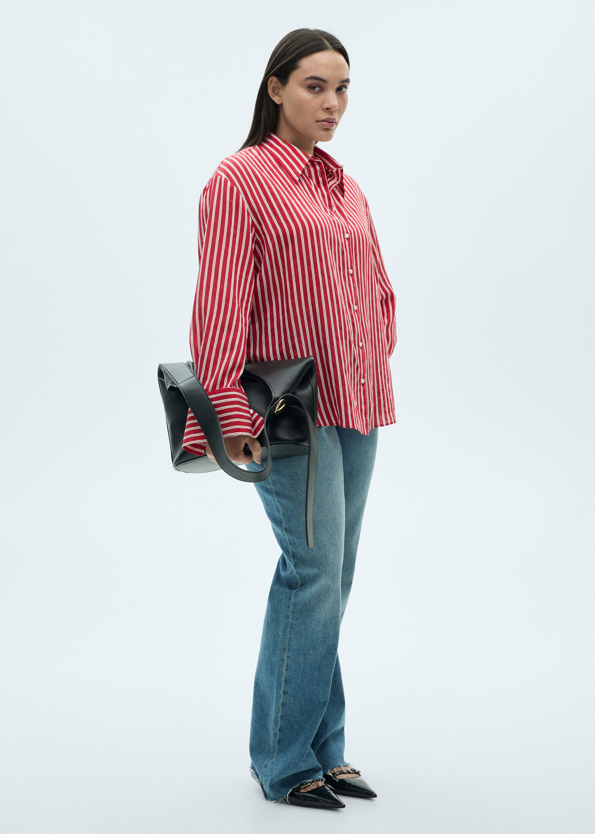 Chemise droite rayures - Détail de l'article 3, Rouge. Ref: 87044069-00.