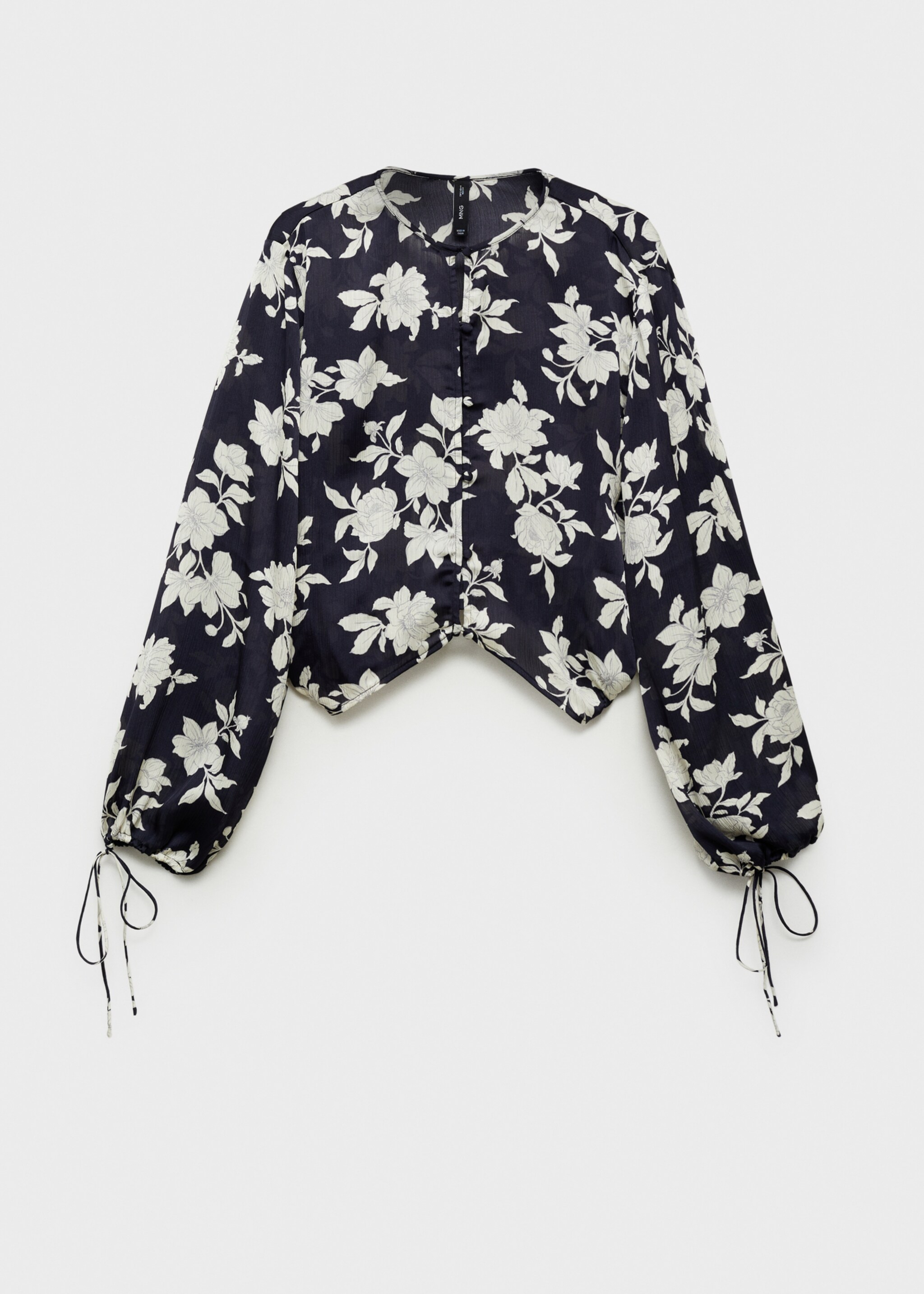 Floral print blouse - Article without model, Black. Ref: 87044070-00.