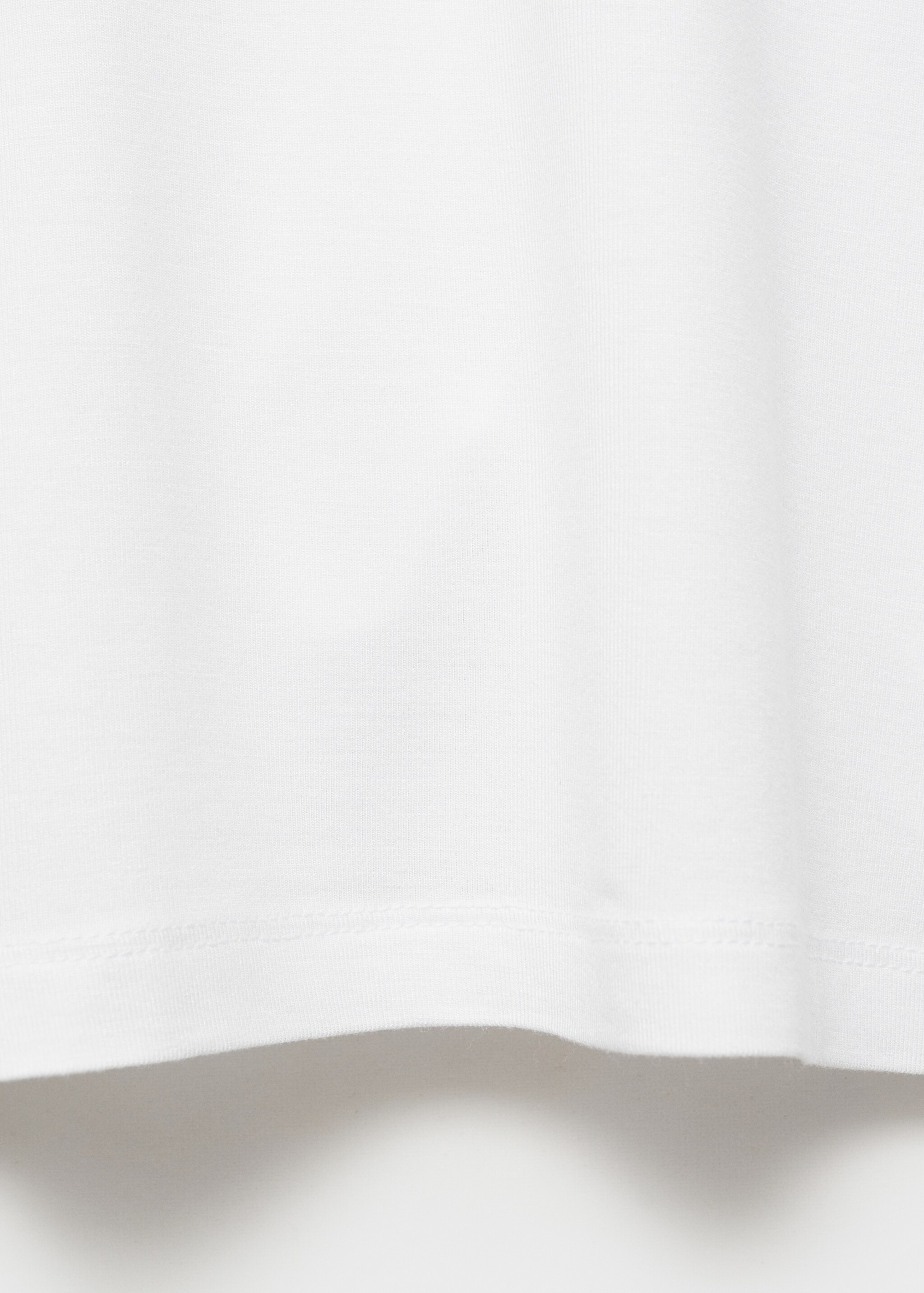 T-Shirt mit V-Ausschnitt - Detail des Artikels 0, Weiß. Ref: 87044080-00.