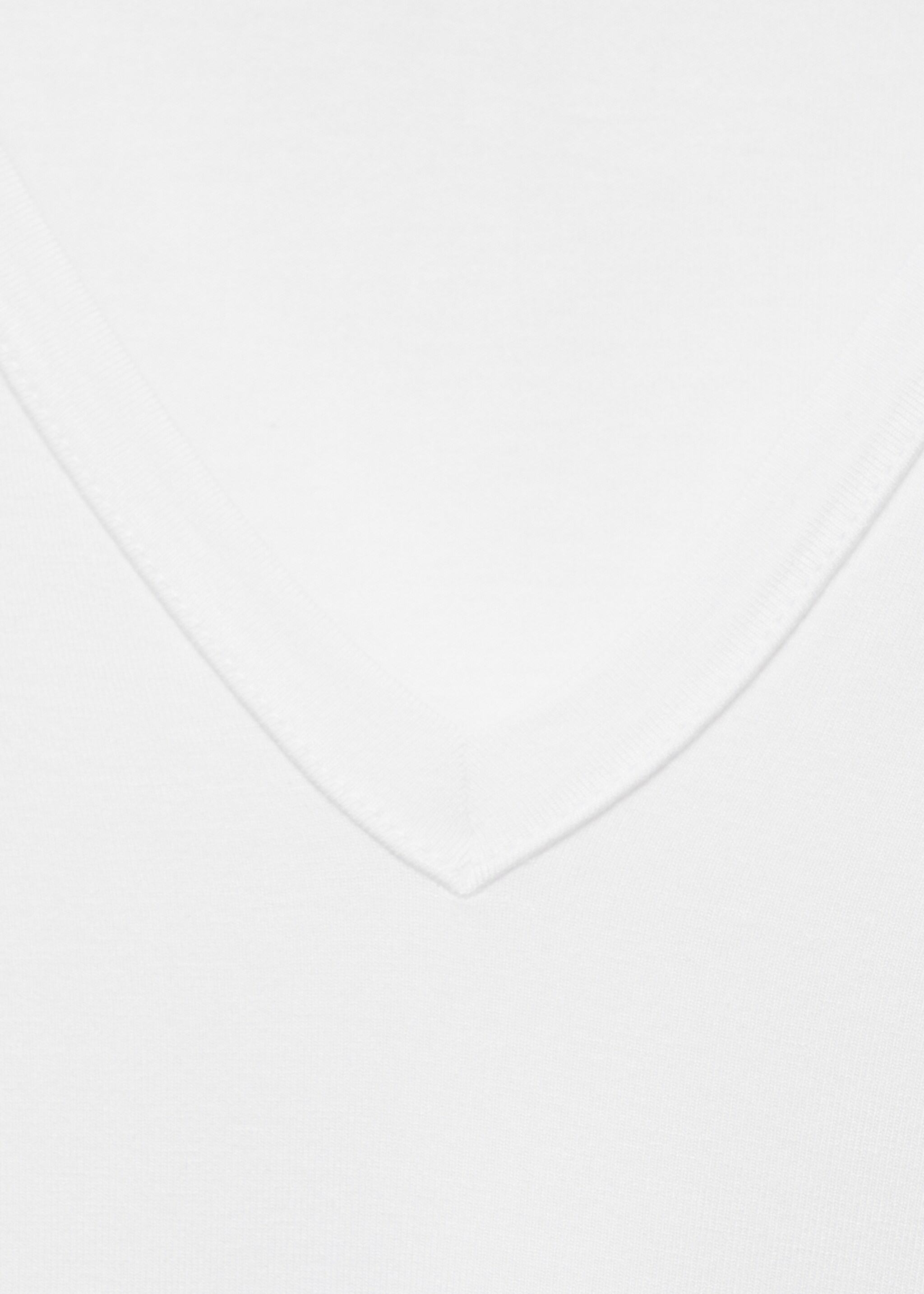 T-Shirt mit V-Ausschnitt - Detail des Artikels 8, Weiß. Ref: 87044080-00.