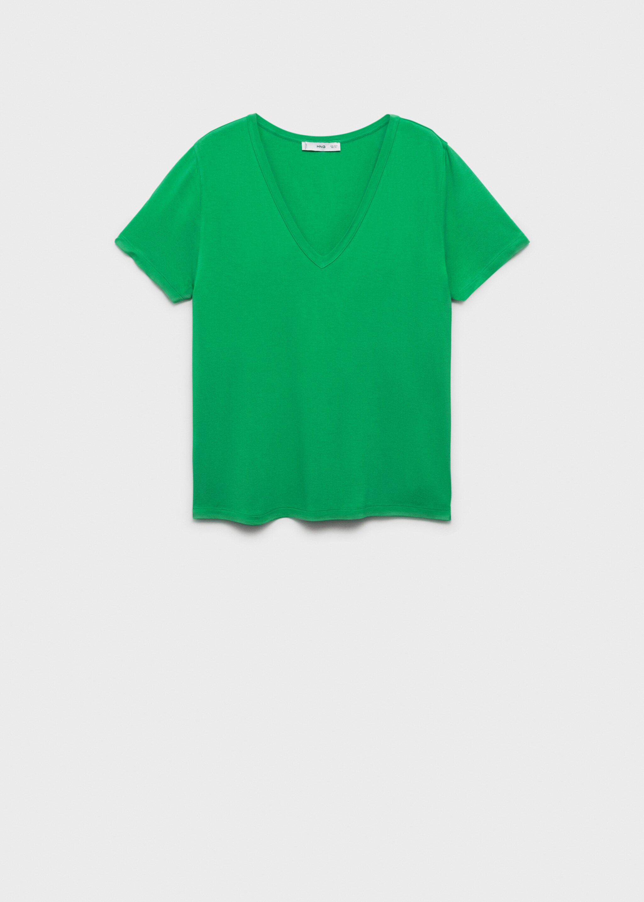 V-neck T-shirt - Article without model, Green. Ref: 87044080-00.