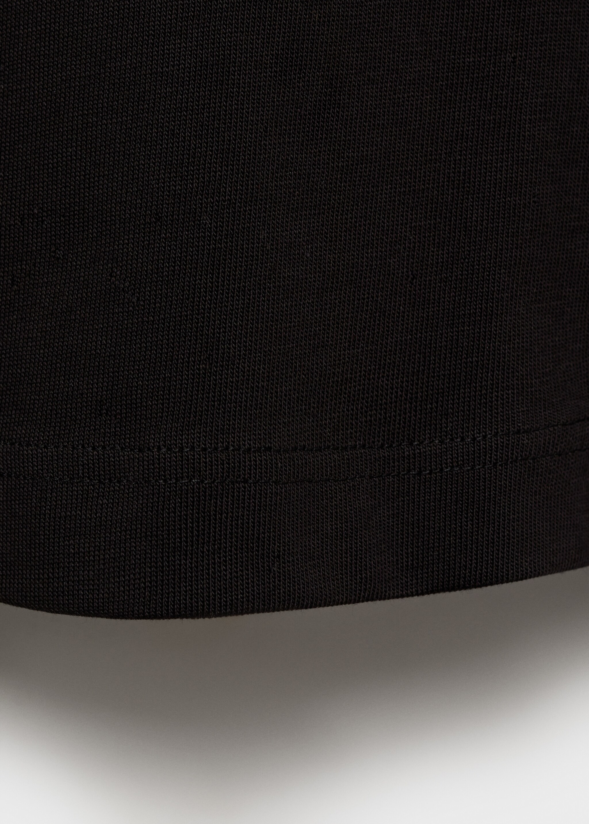 Short-sleeved cotton t-shirt - Details of the article 0, Black. Ref: 87044082-00.