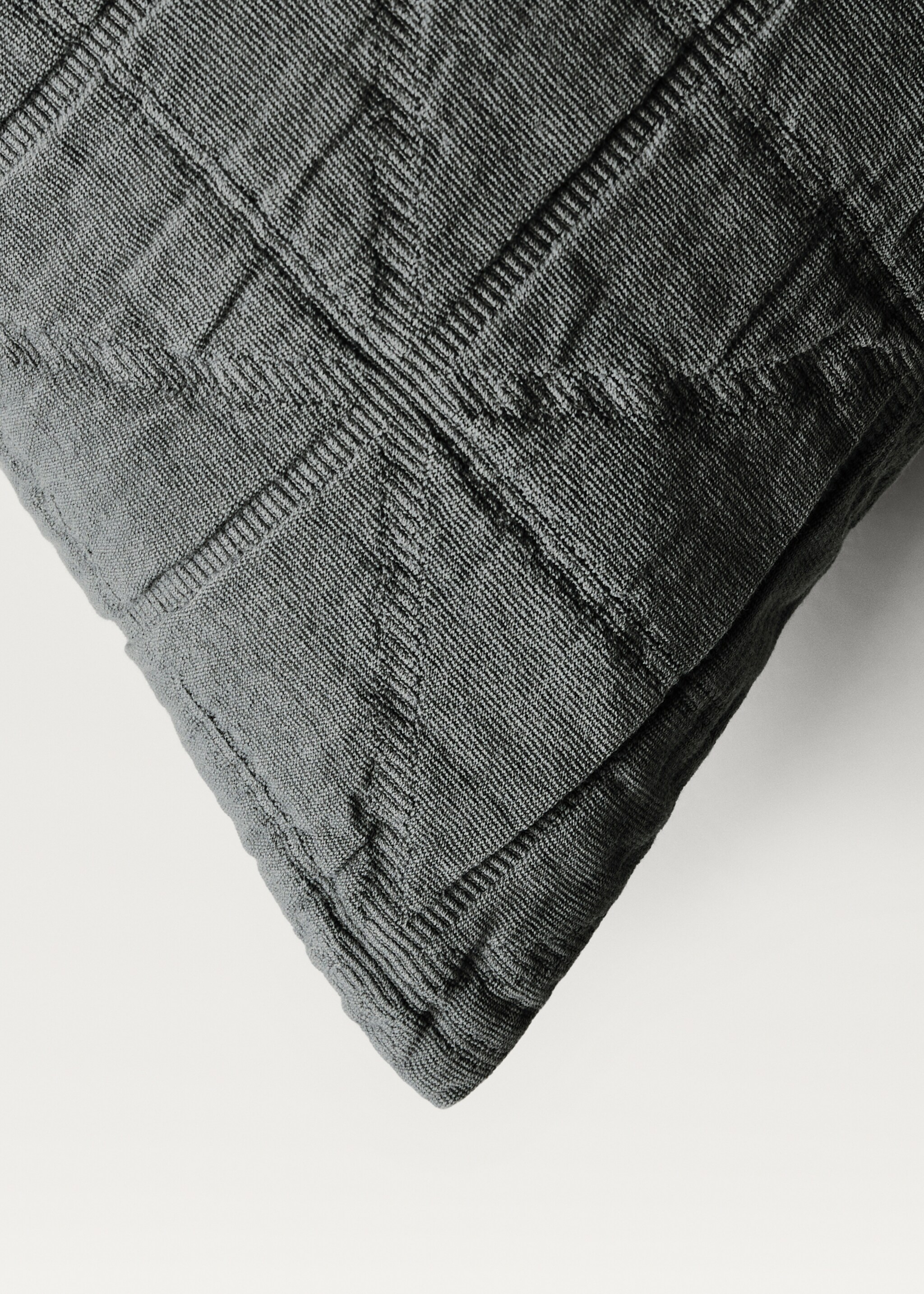 Funda cojín cama infantil algodón garment-dyed jacquard rombos 40x40 cm - Detalle del artículo 1, Gris. Ref: 87044083-00.