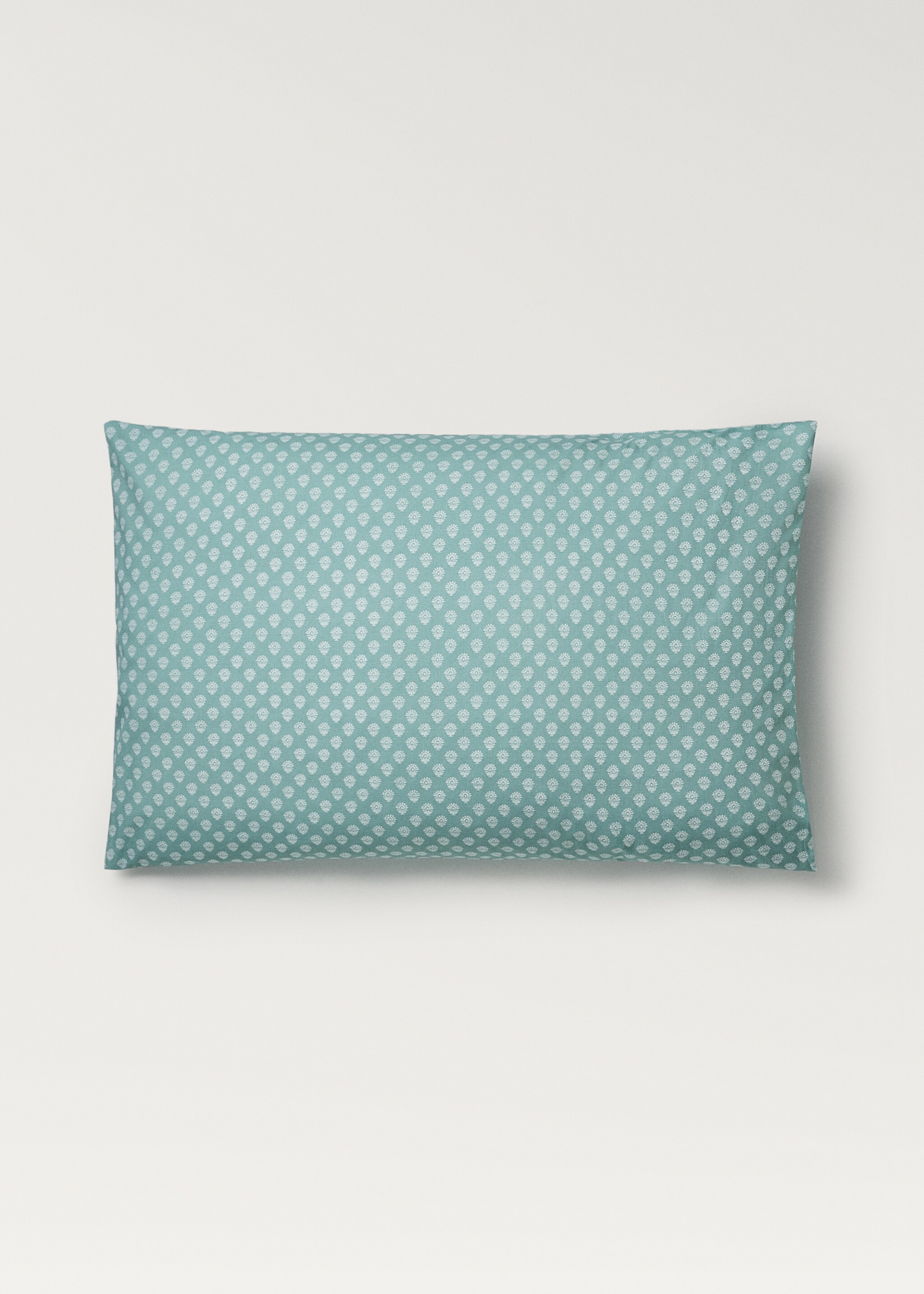 Cotton percale children's pillowcase with small flower 50x75 cm - Article without model, Forest Green. Ref: 87044086-00.