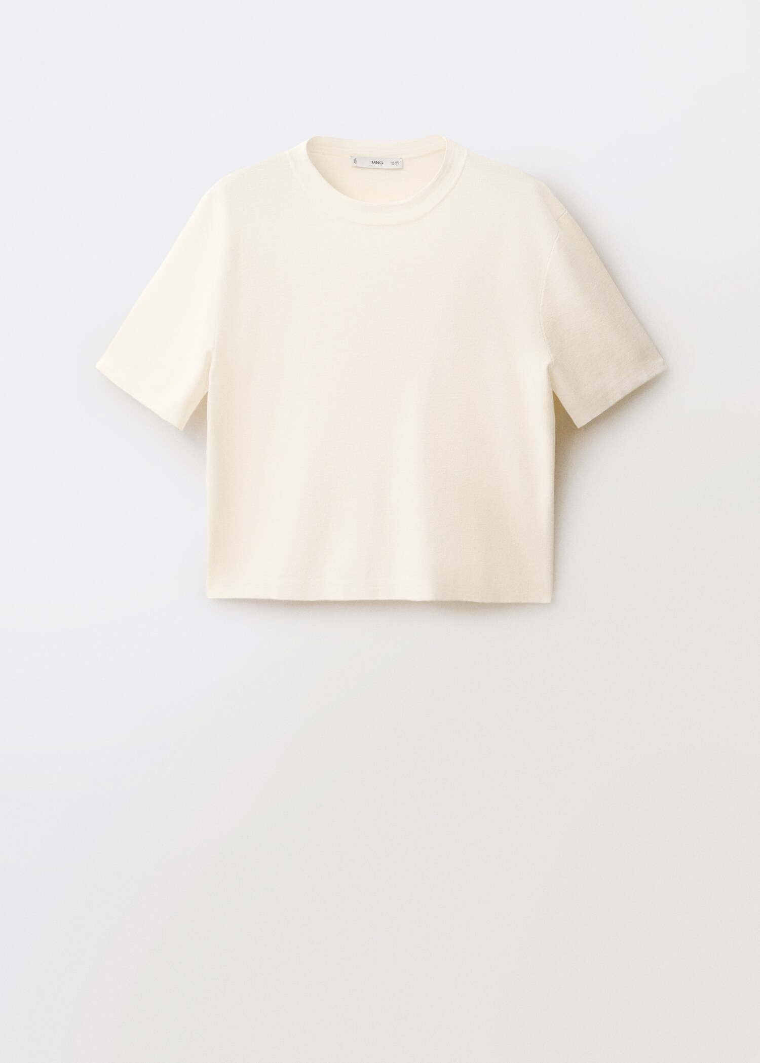 Short-sleeved wool-blend sweater - Article without model