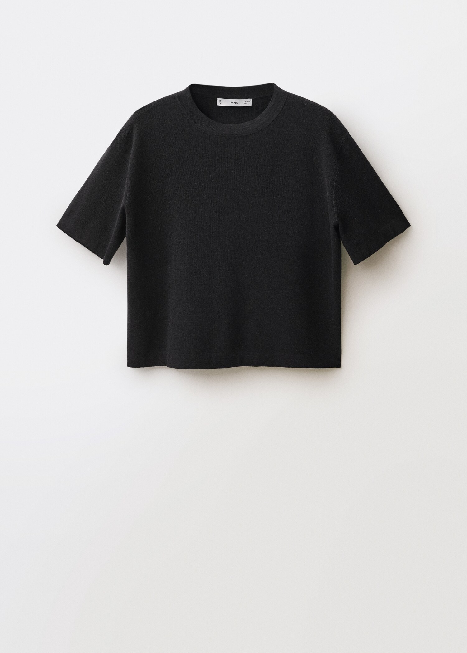 Short-sleeved wool-blend sweater - Article without model