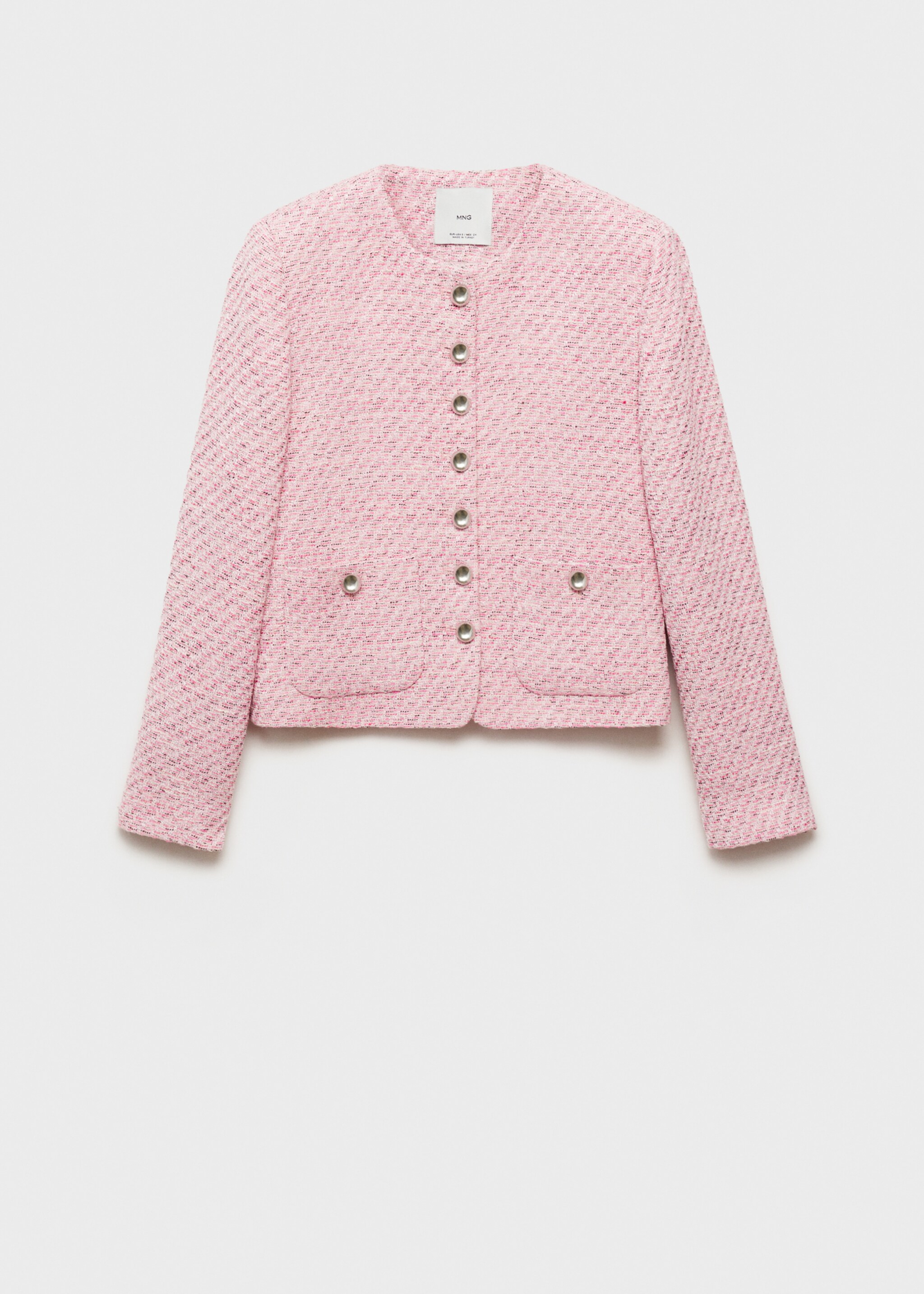 Fitted tweed jacket - Article without model, Pink. Ref: 87044094-00.