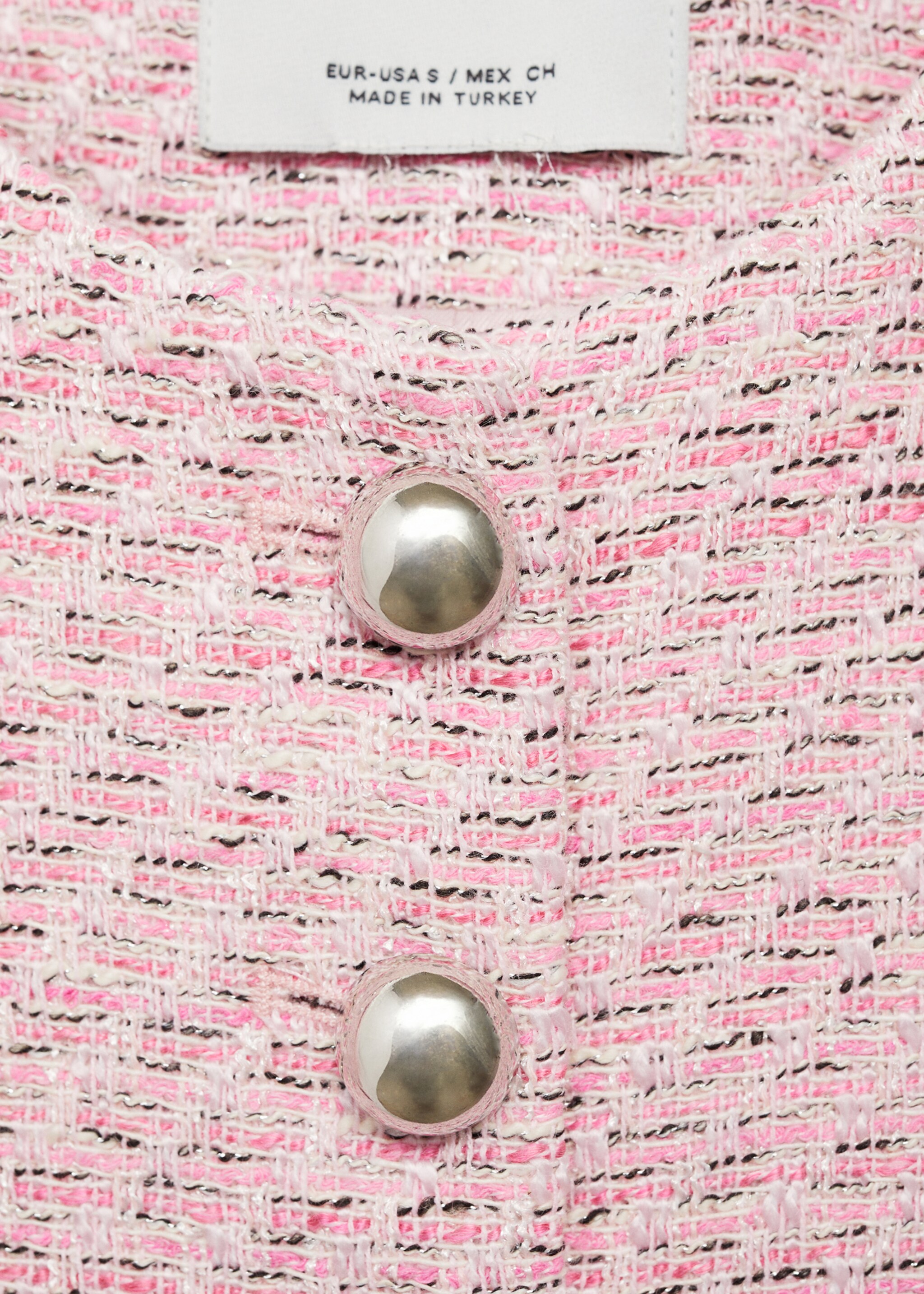 Fitted tweed jacket - Details of the article 8, Pink. Ref: 87044094-00.