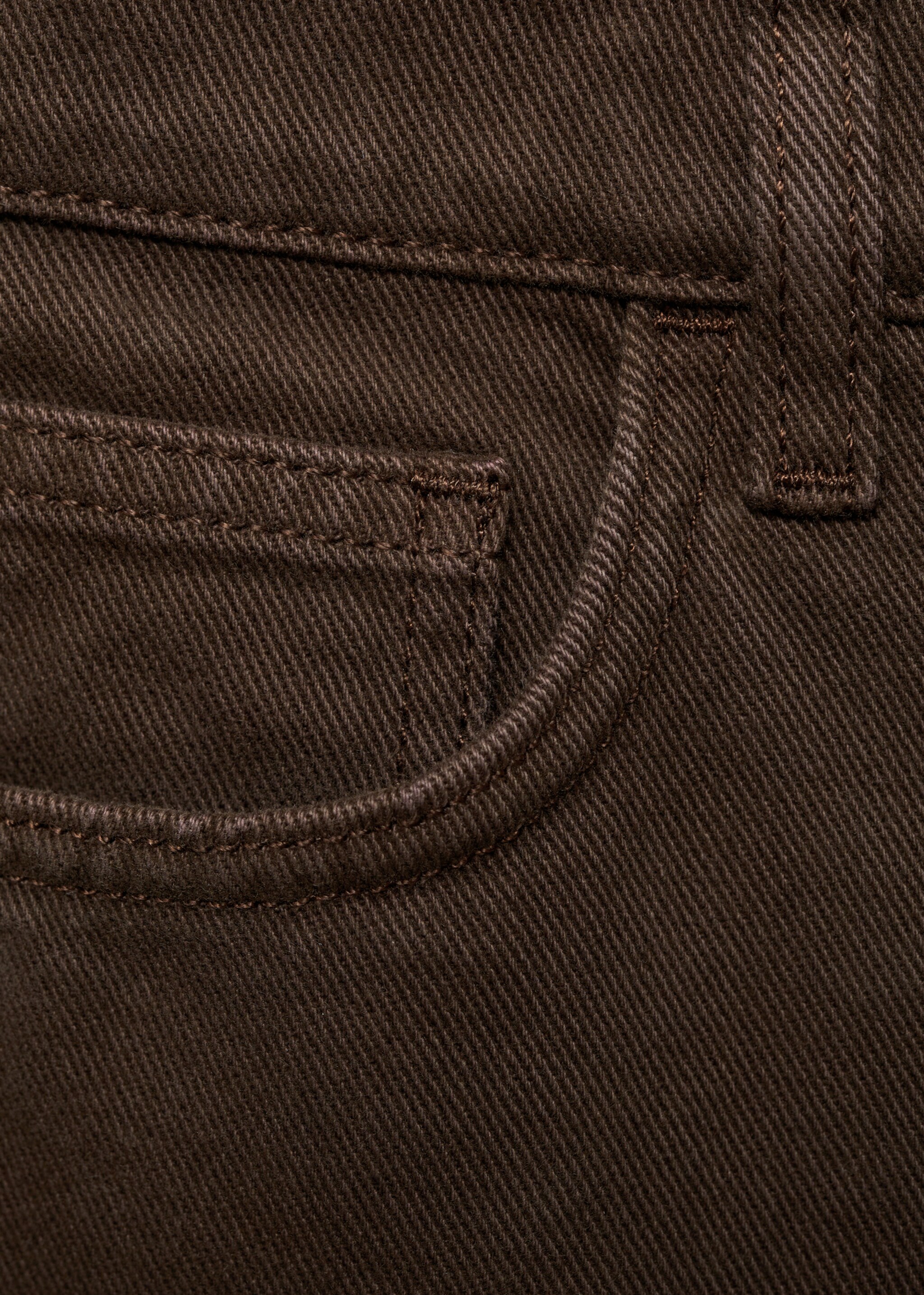 High waist straight jeans - Details of the article 0, Chocolate. Ref: 87044095-00.