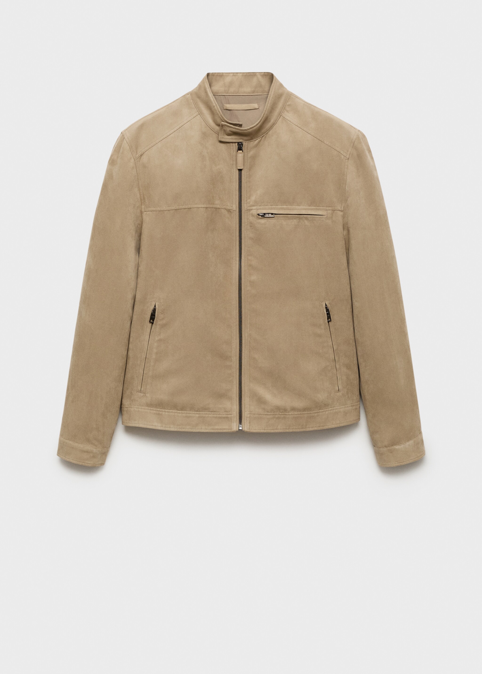 Bikerjacke mit Wildleder-Effekt - Artikel ohne Model, Beige. Ref: 87044387-00.