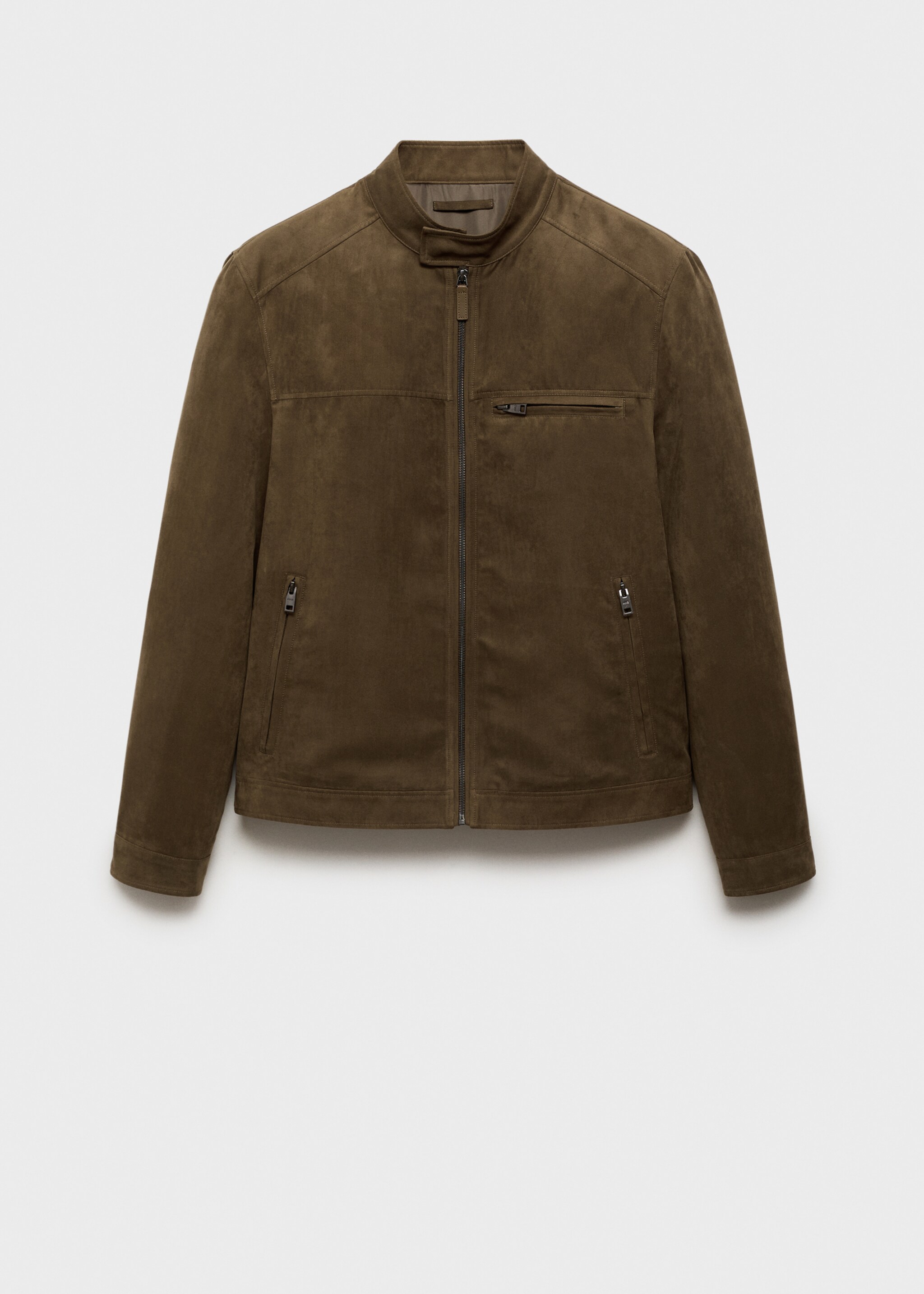 Bikerjacke mit Wildleder-Effekt - Artikel ohne Model, Khaki. Ref: 87044387-00.