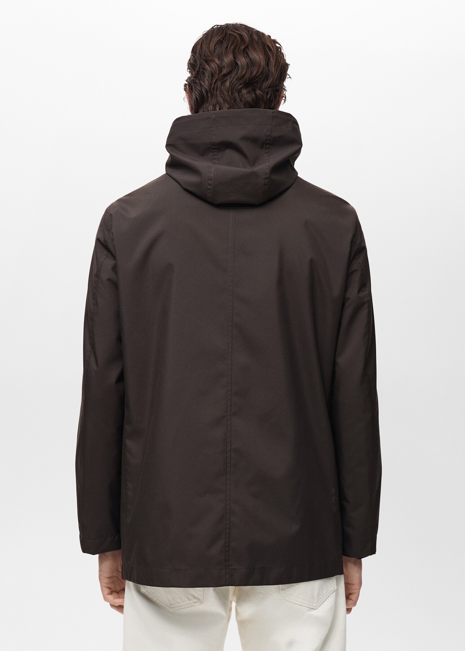 Water-repellent hooded parka - Reverse of the article