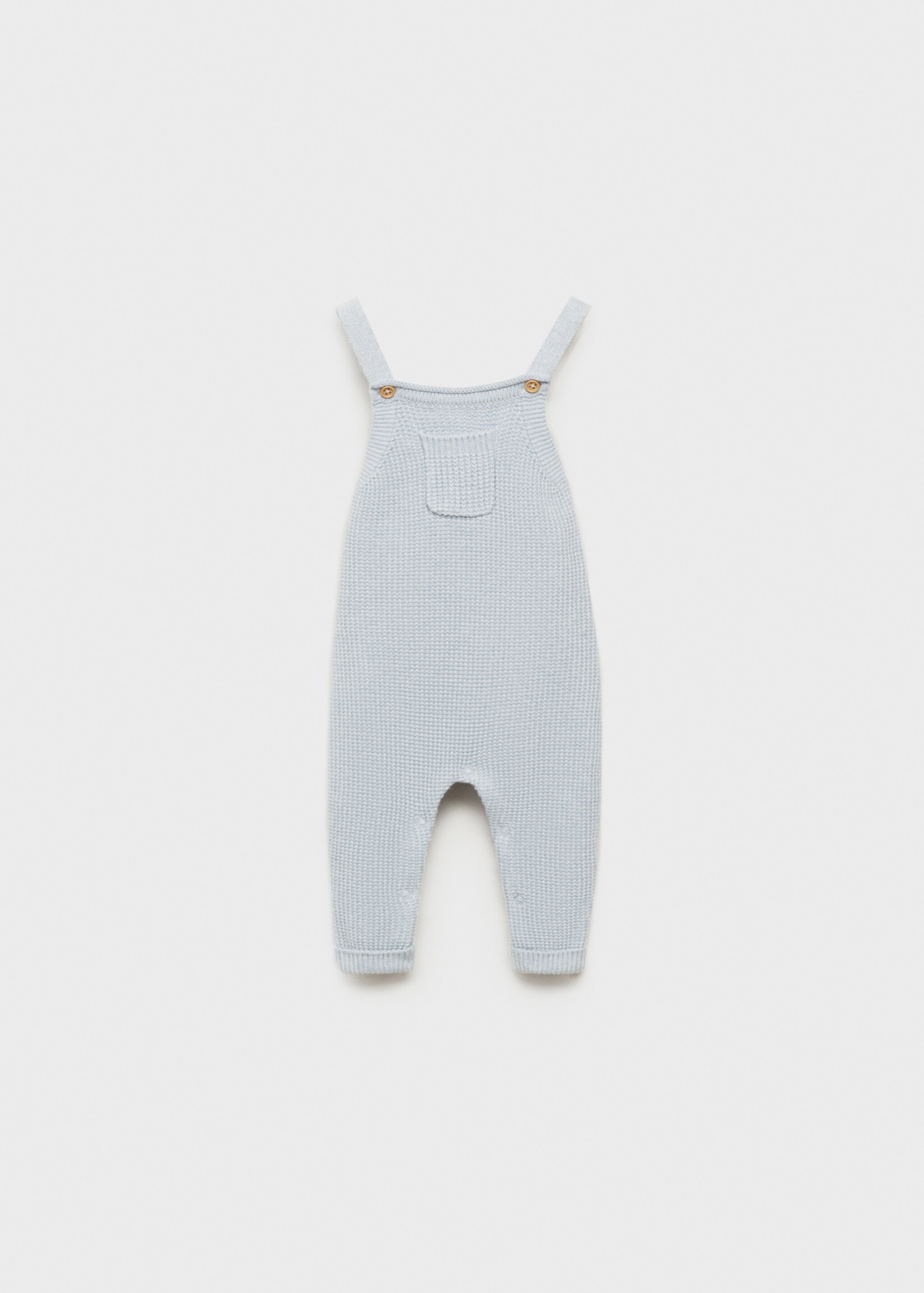 Lange Strick-Latzhose - Artikel ohne Model, Himmelblau. Ref: 87044399-00.