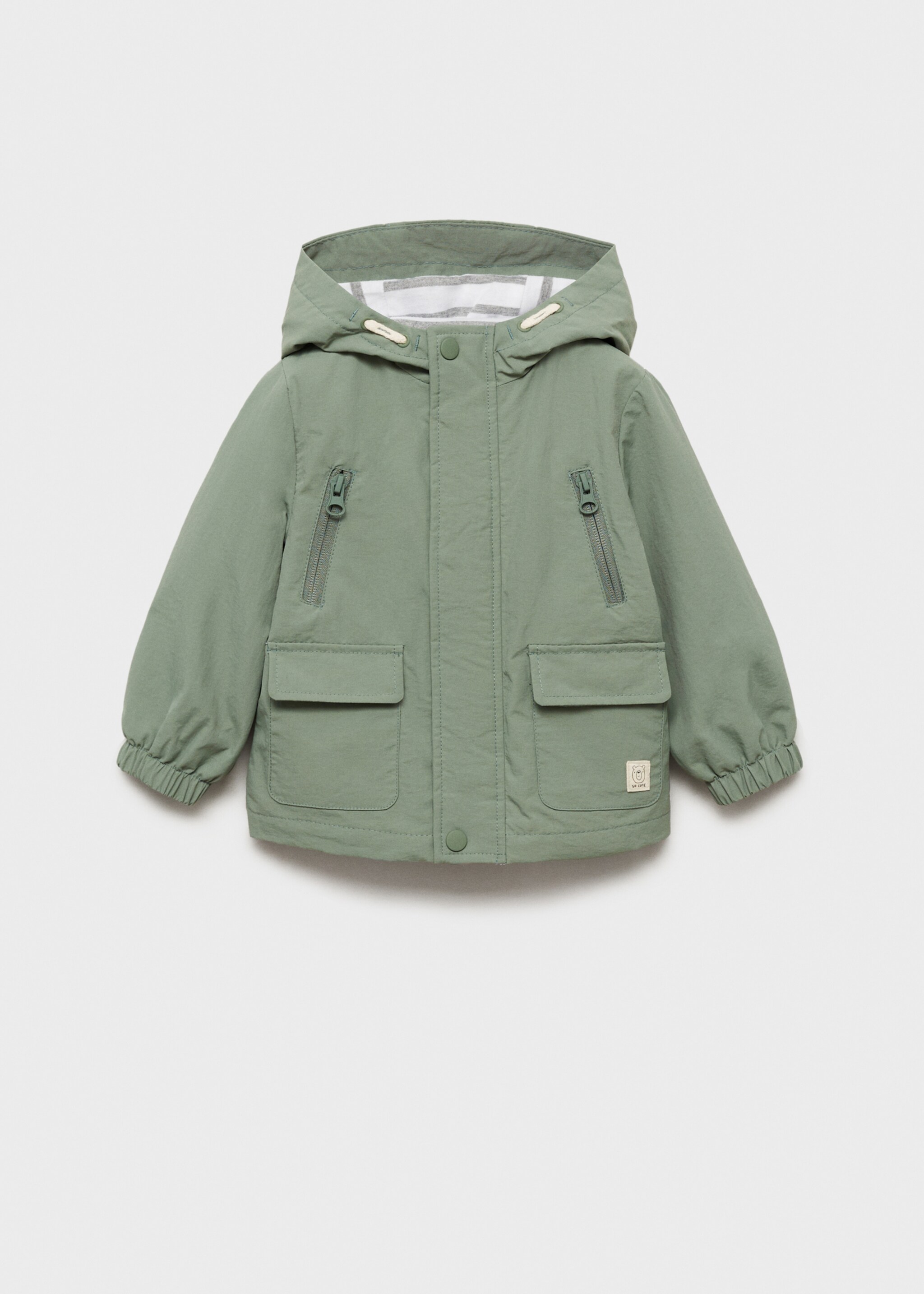Quilted hooded parka - Article without model, Pastel Green. Ref: 87044400-00.