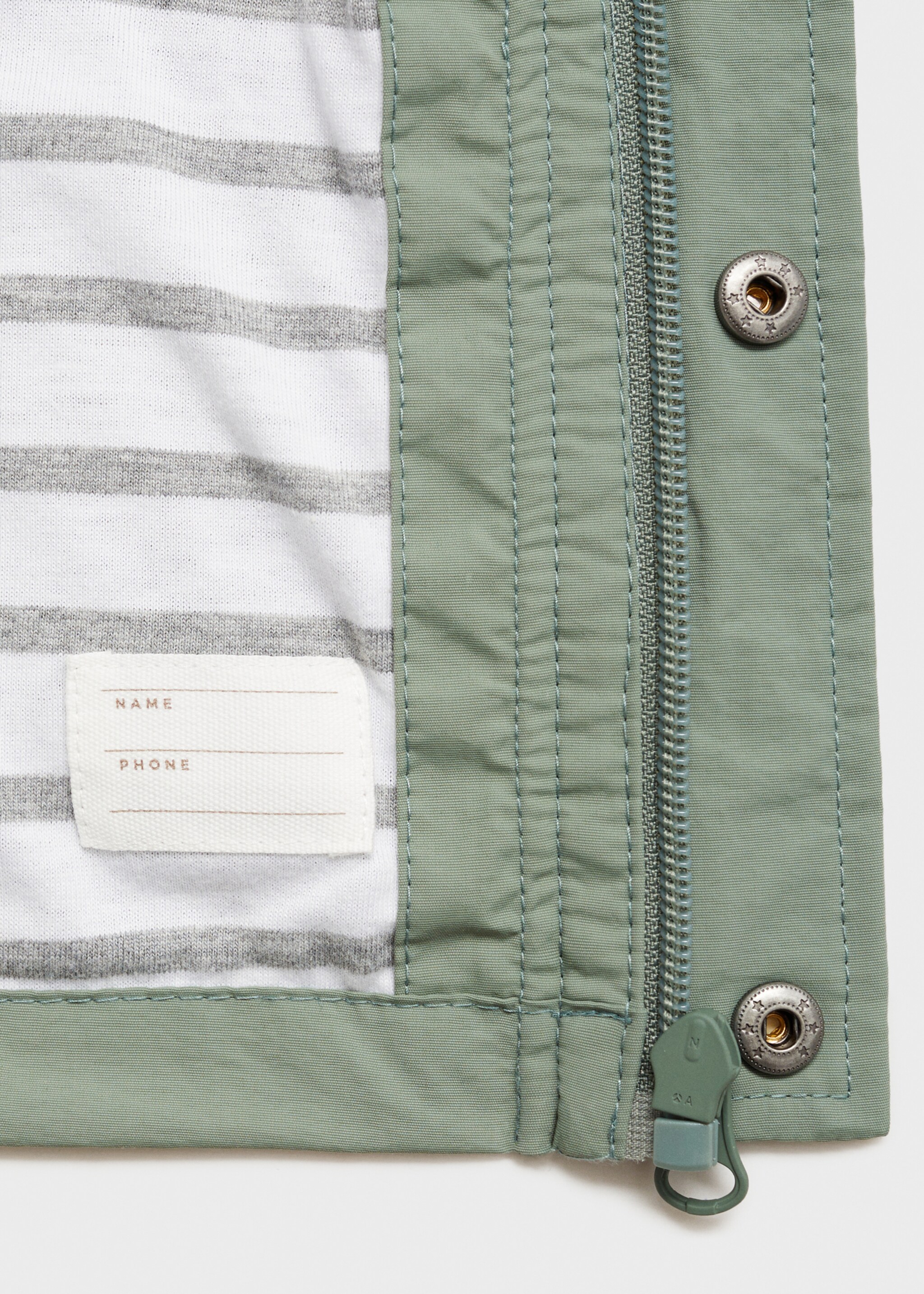 Quilted hooded parka - Details of the article 0, Pastel Green. Ref: 87044400-00.