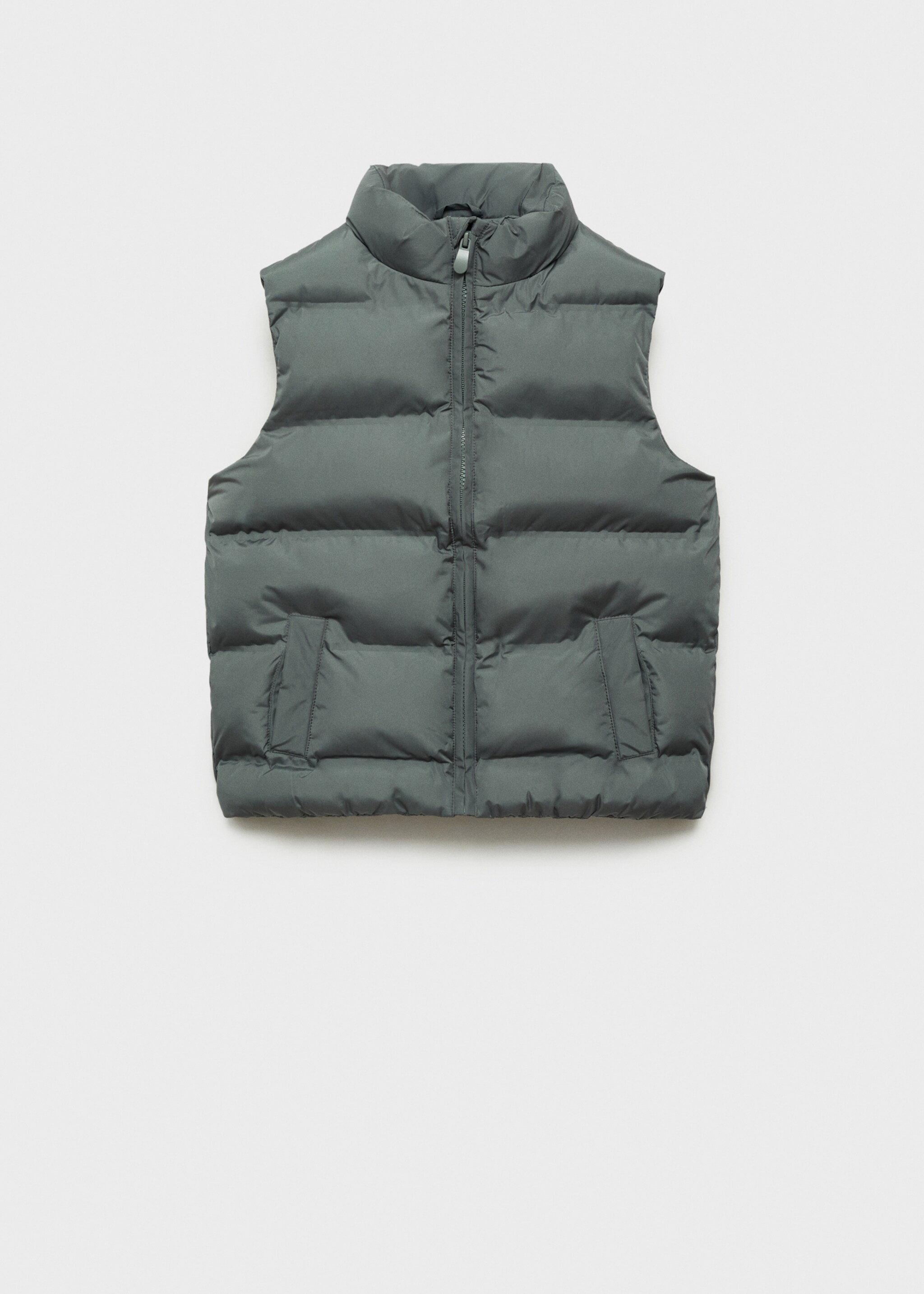 Quilted gilet with pockets - Article without model, Green. Ref: 87044404-00.