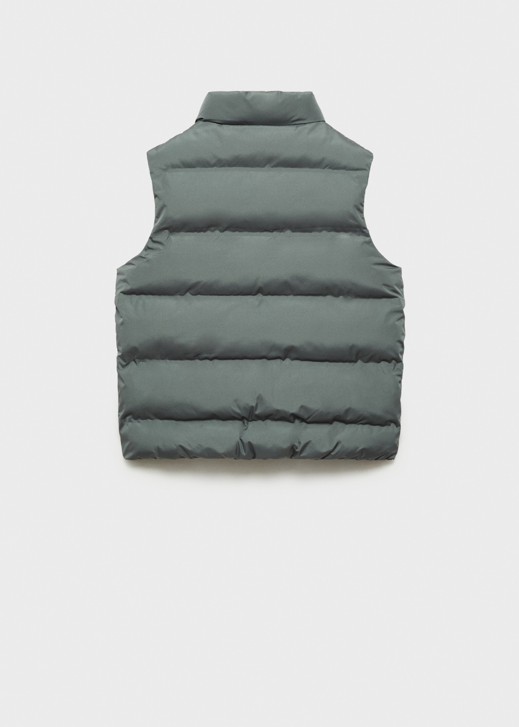 Quilted gilet with pockets - Reverse of the article, Green. Ref: 87044404-00.