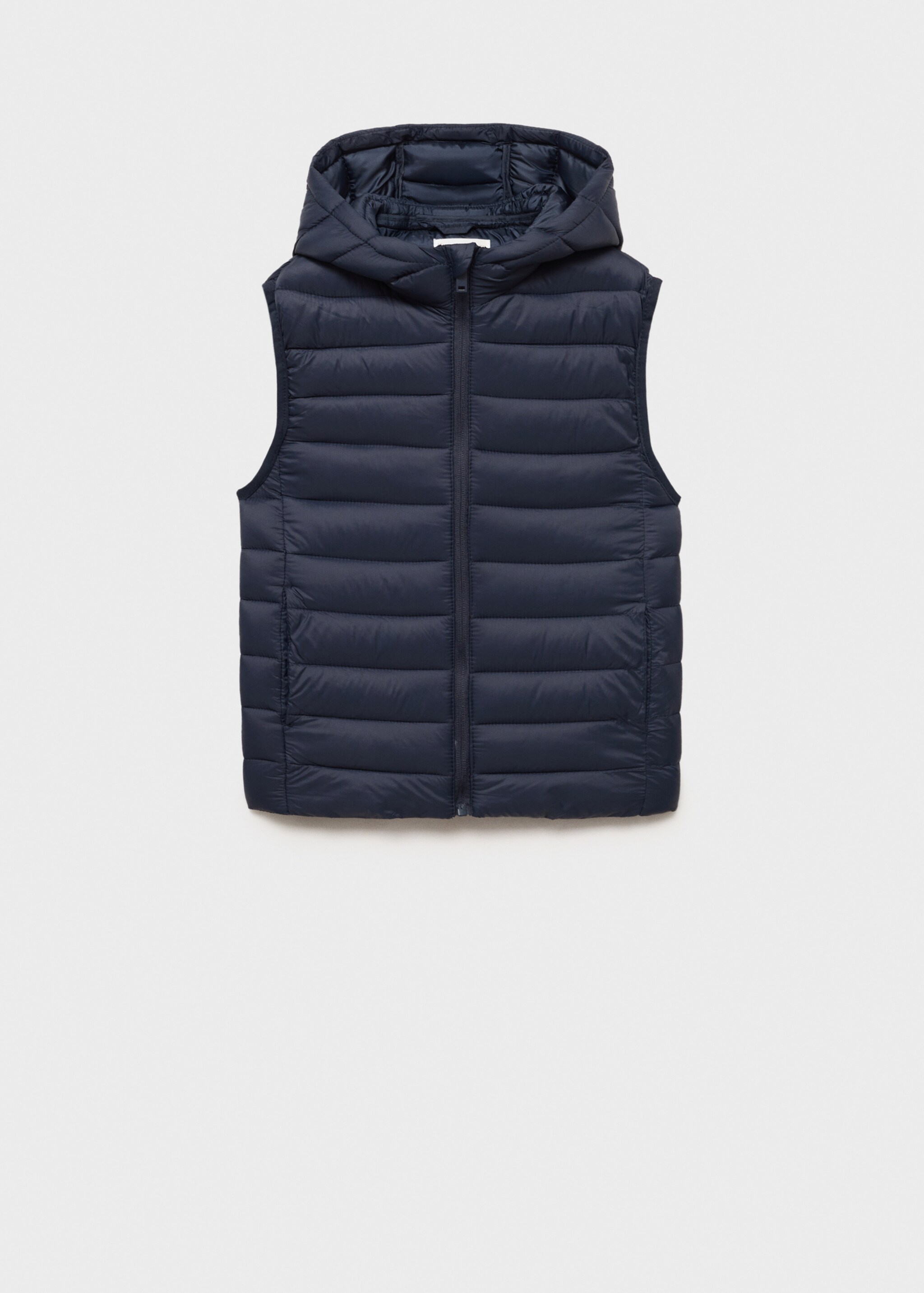 Quilted gilet with hood - Article without model, Dark Navy. Ref: 87044405-00.