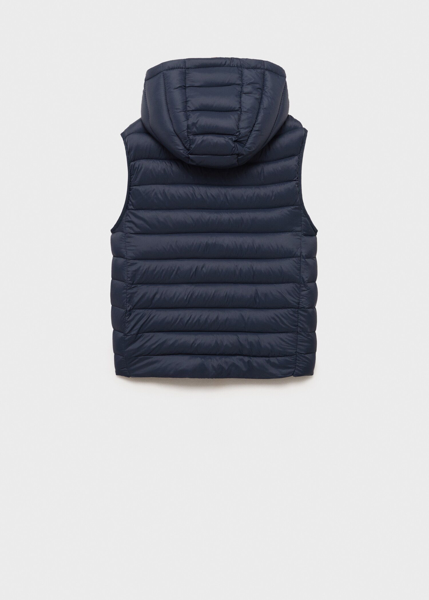 Quilted gilet with hood - Reverse of the article