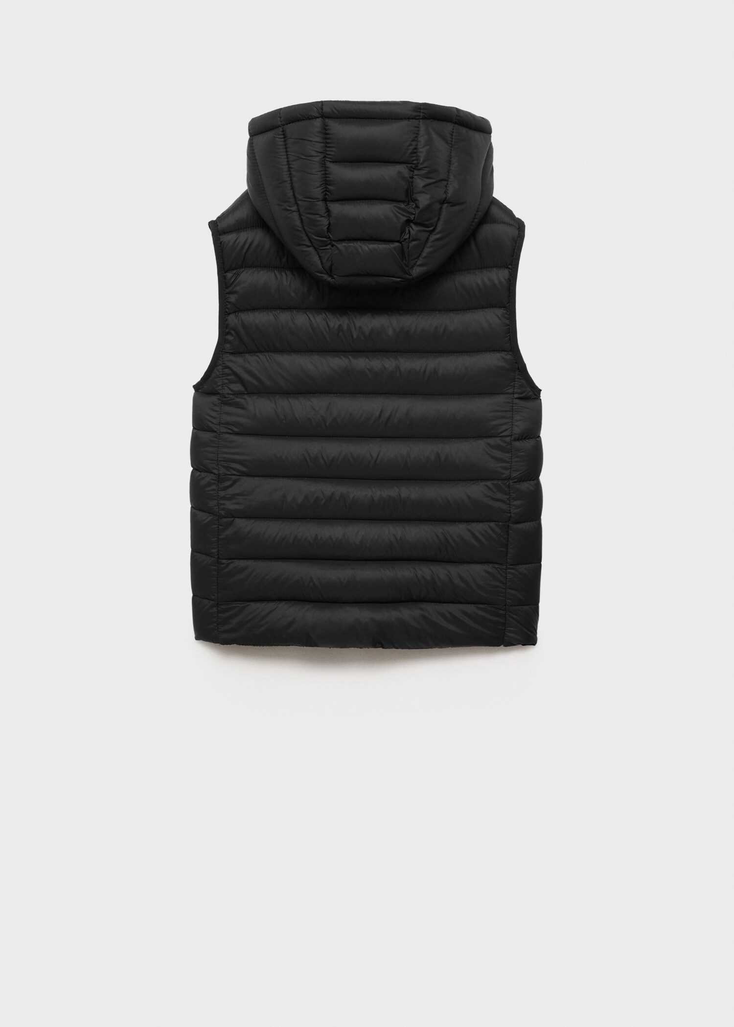 Quilted gilet with hood - Reverse of the article