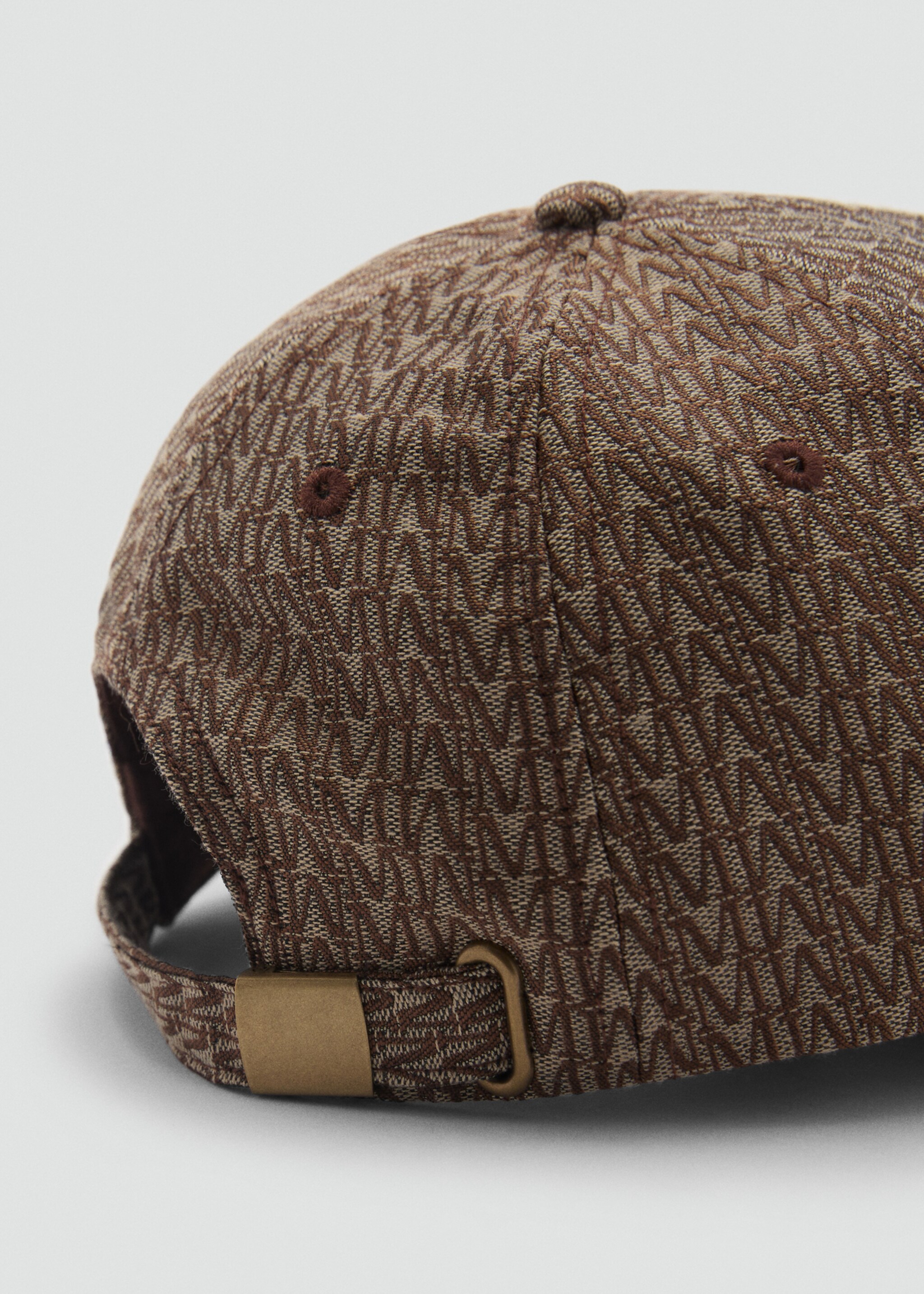Cap with printed mango logo - Details of the article 1, Beige. Ref: 87044408-00.