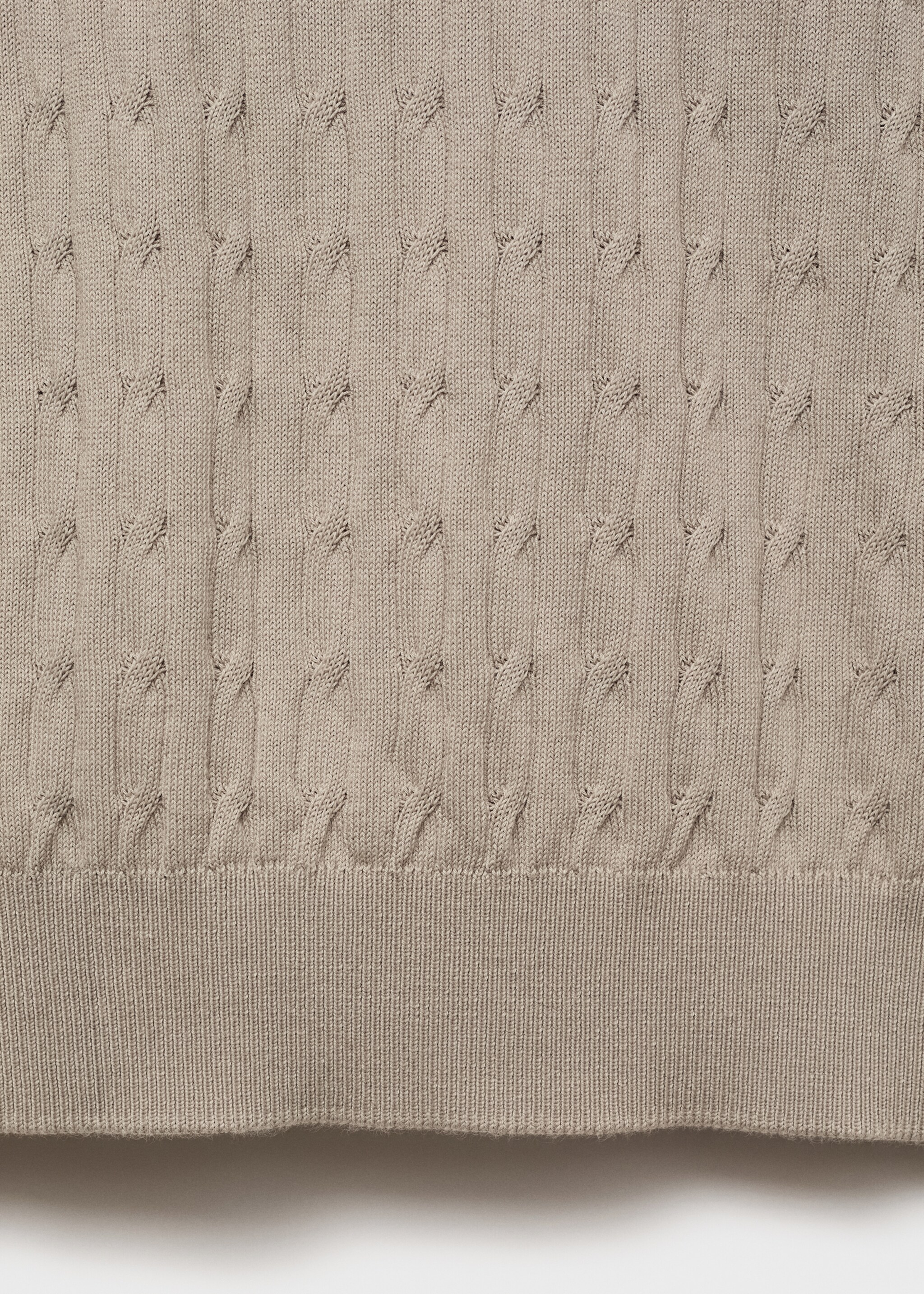 Braided fine-knit t-shirt - Details of the article 0, Ice Grey. Ref: 87044411-00.