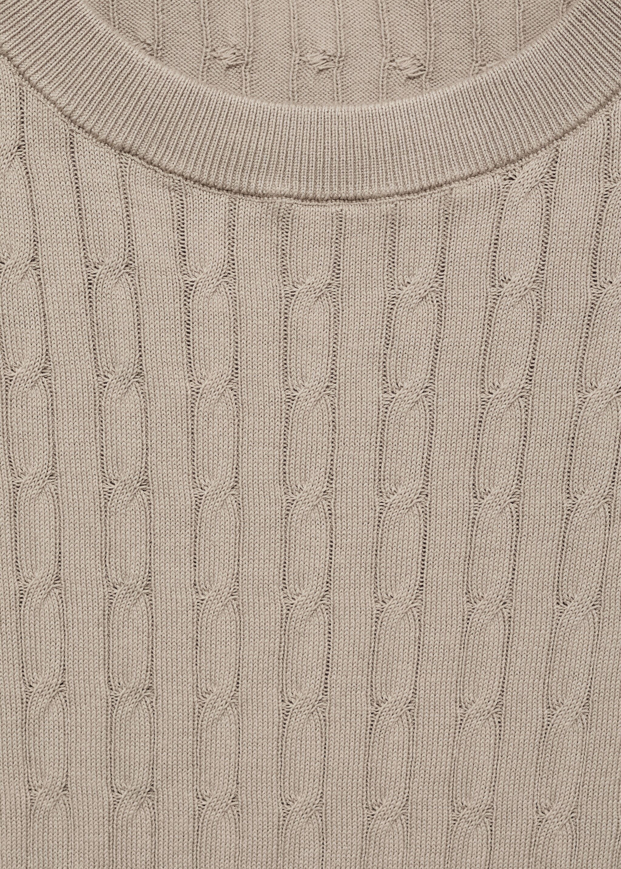 Braided fine-knit t-shirt - Details of the article 8, Ice Grey. Ref: 87044411-00.