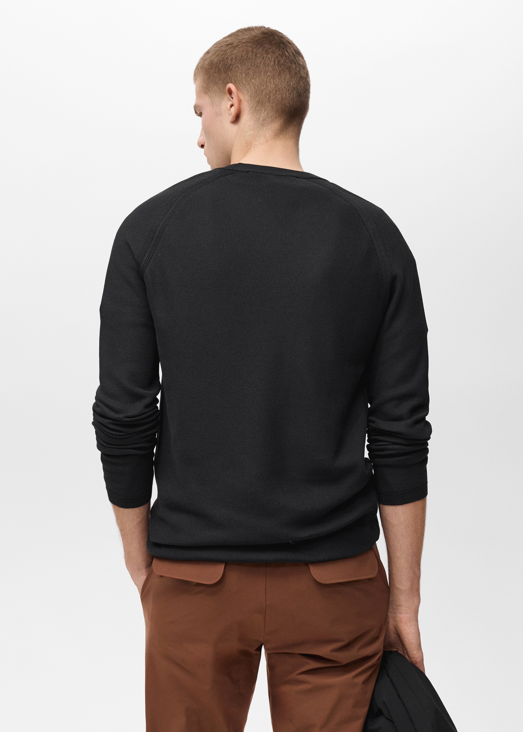 Breathable sweater with COOLMAX® technology - Reverse of the article, Black. Ref: 87044412-00.