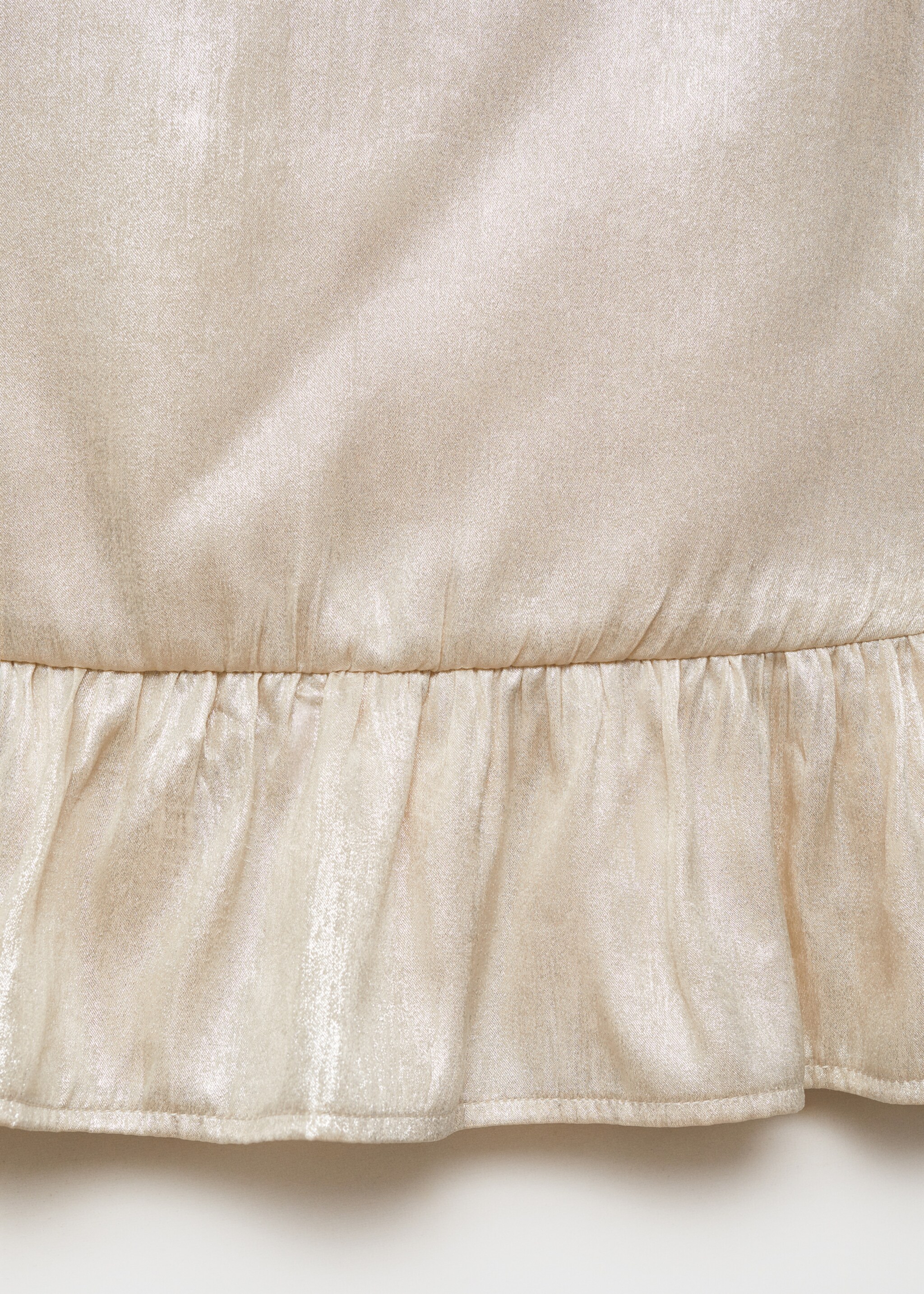 Satijnen blouse met korte mouwen - Detail van het artikel 8, Open beige. Ref: 87044417-00.