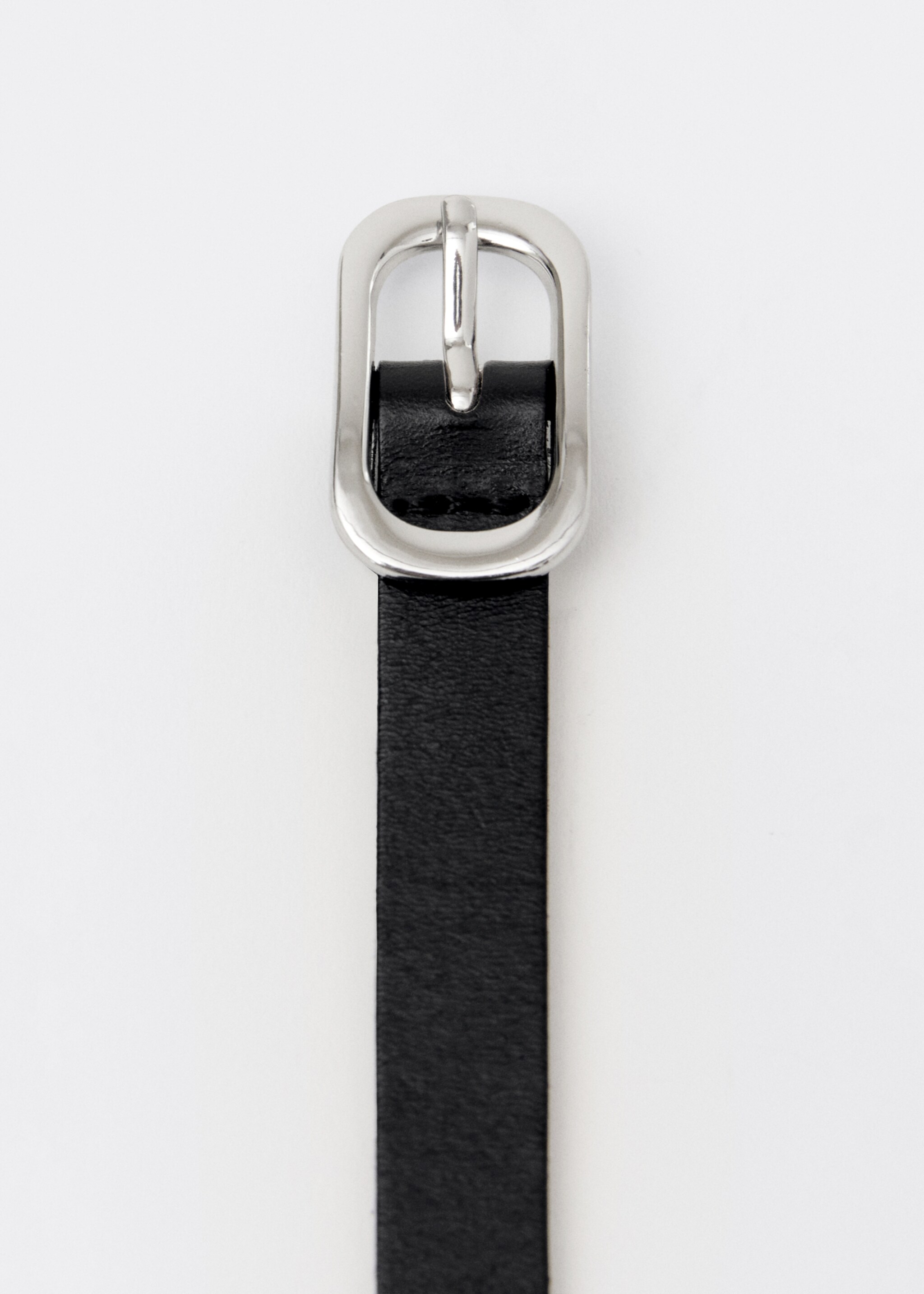 Cinto de pele com fivela oval - Pormenor do artigo 2, Preto. Ref: 87044418-00.