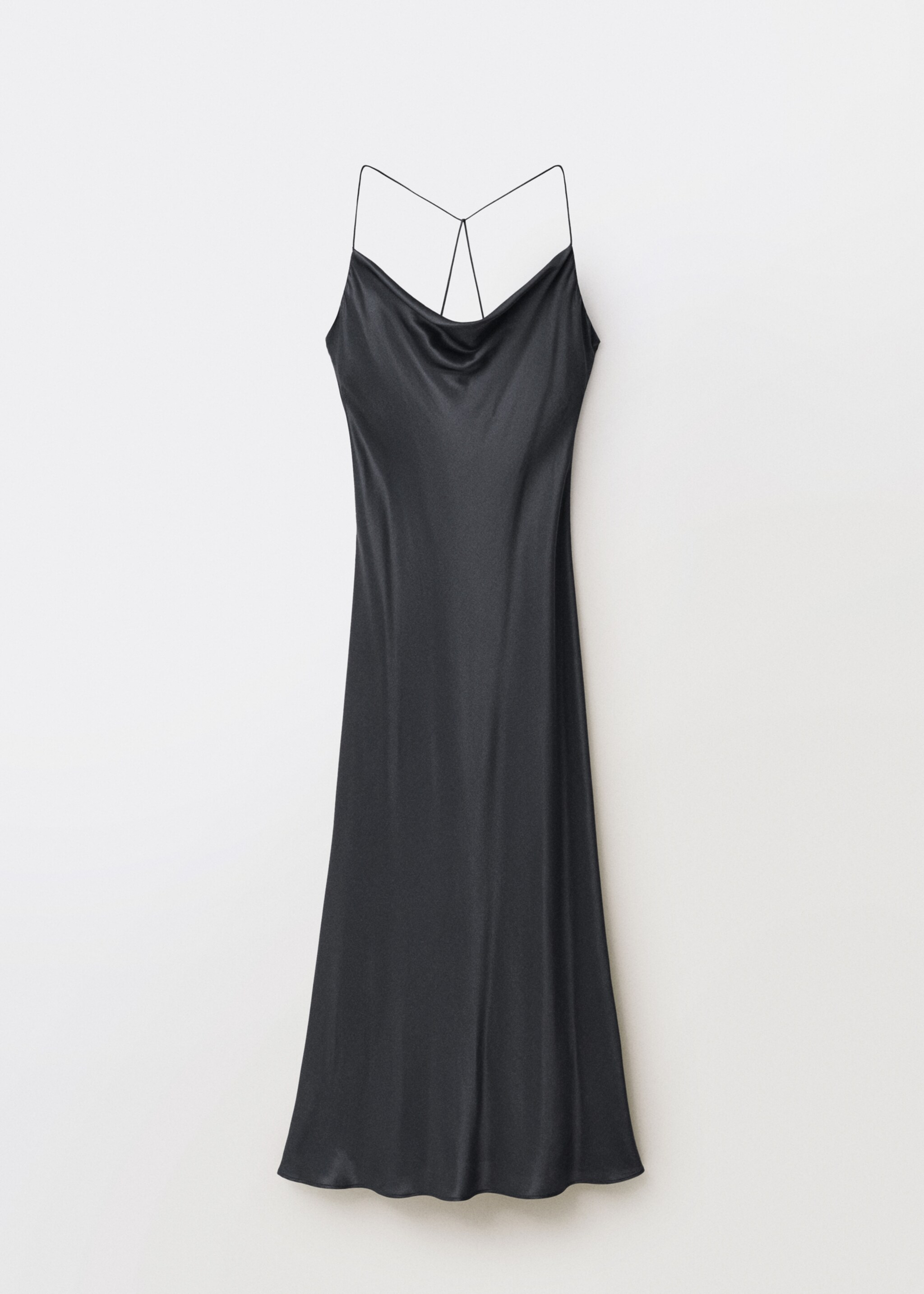 Seidenkleid mit drapiertem Ausschnitt - Artikel ohne Model, Anthrazit. Ref: 87044419-00.