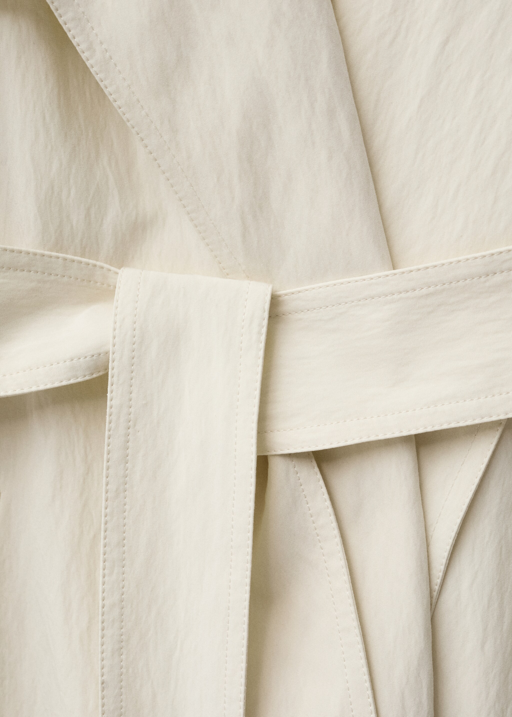 Oversized trench coat with lapels - Details of the article 8, Ecru. Ref: 87044425-00.